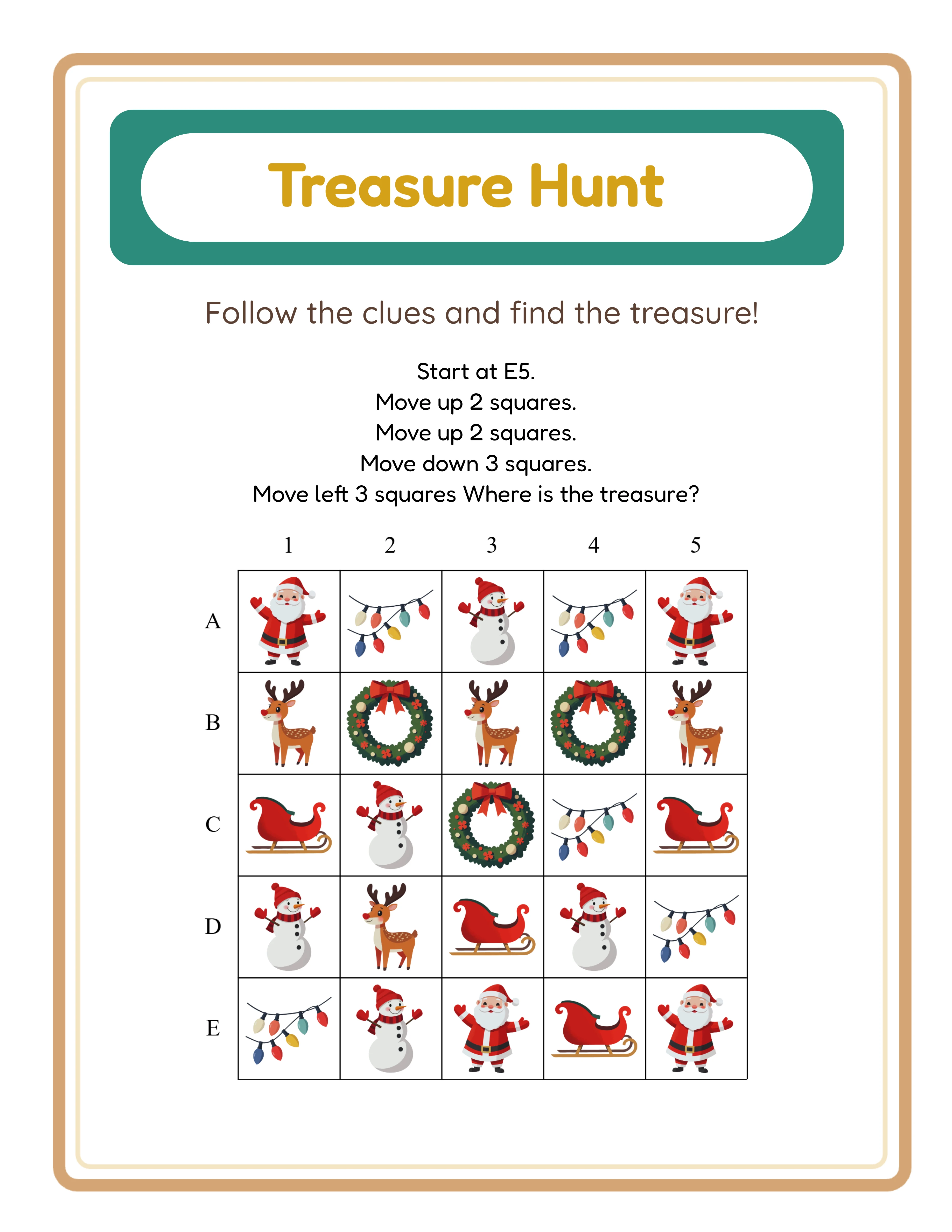Treasure hunt challenge — complex compass routes