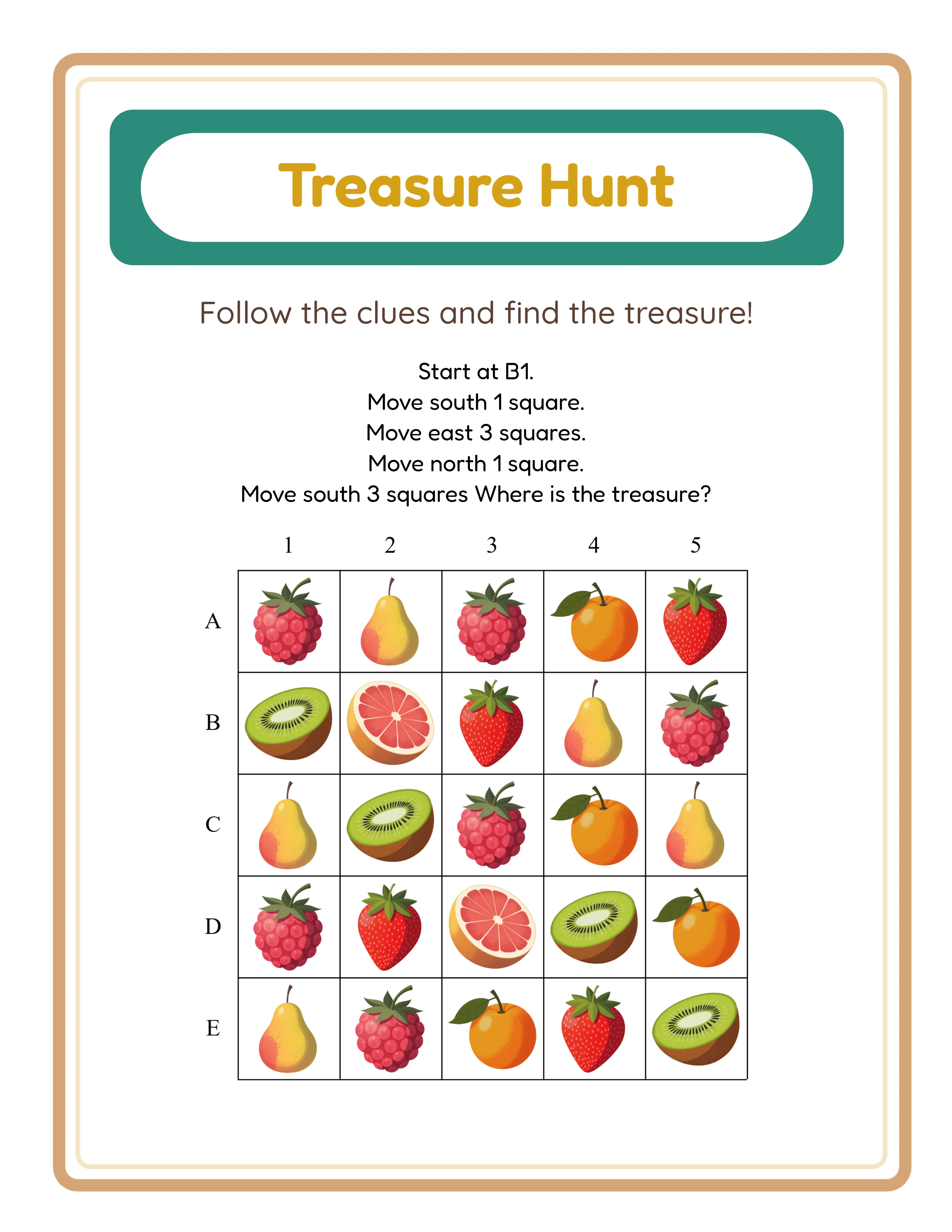 Medium treasure hunt — themed grid