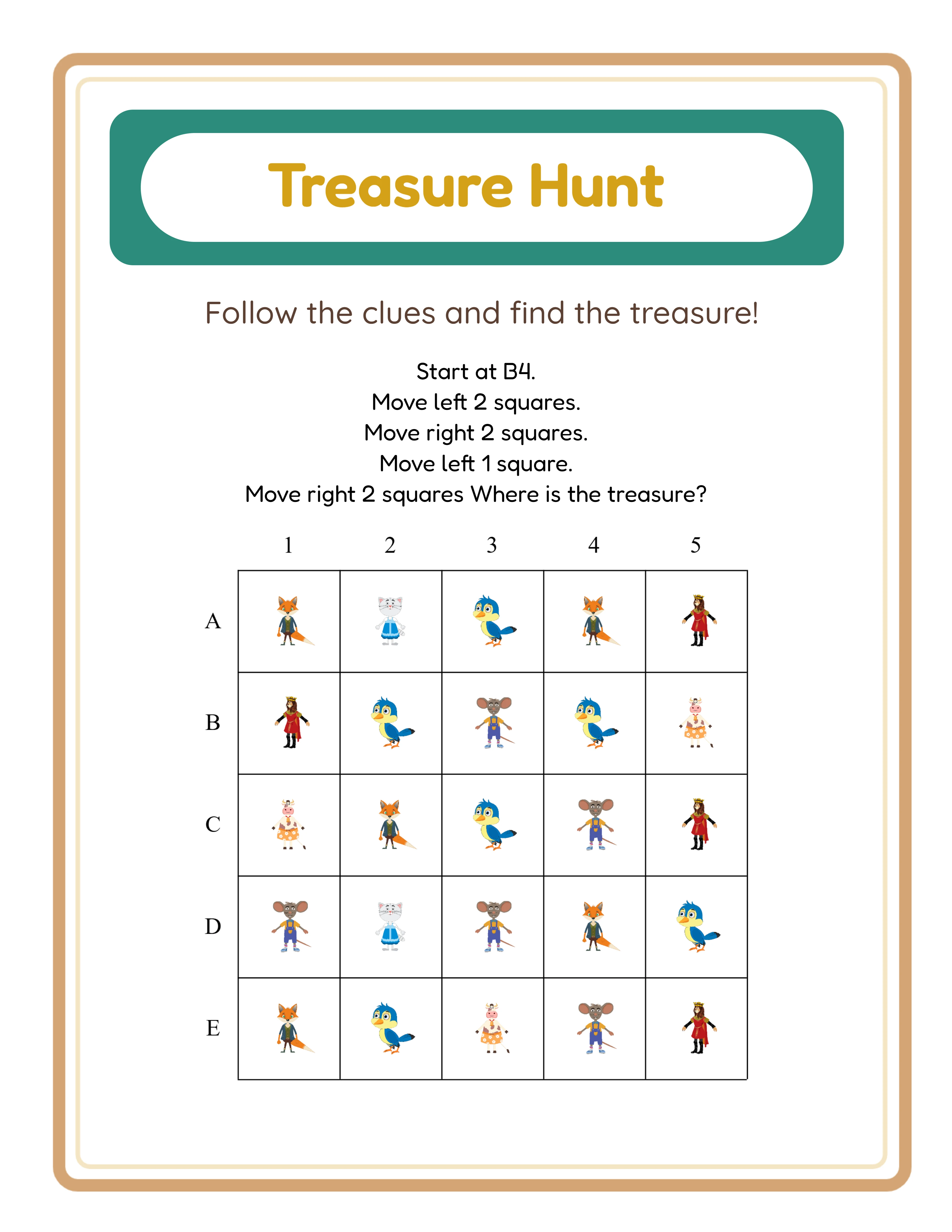 Featured treasure hunt — exciting directional grid activity