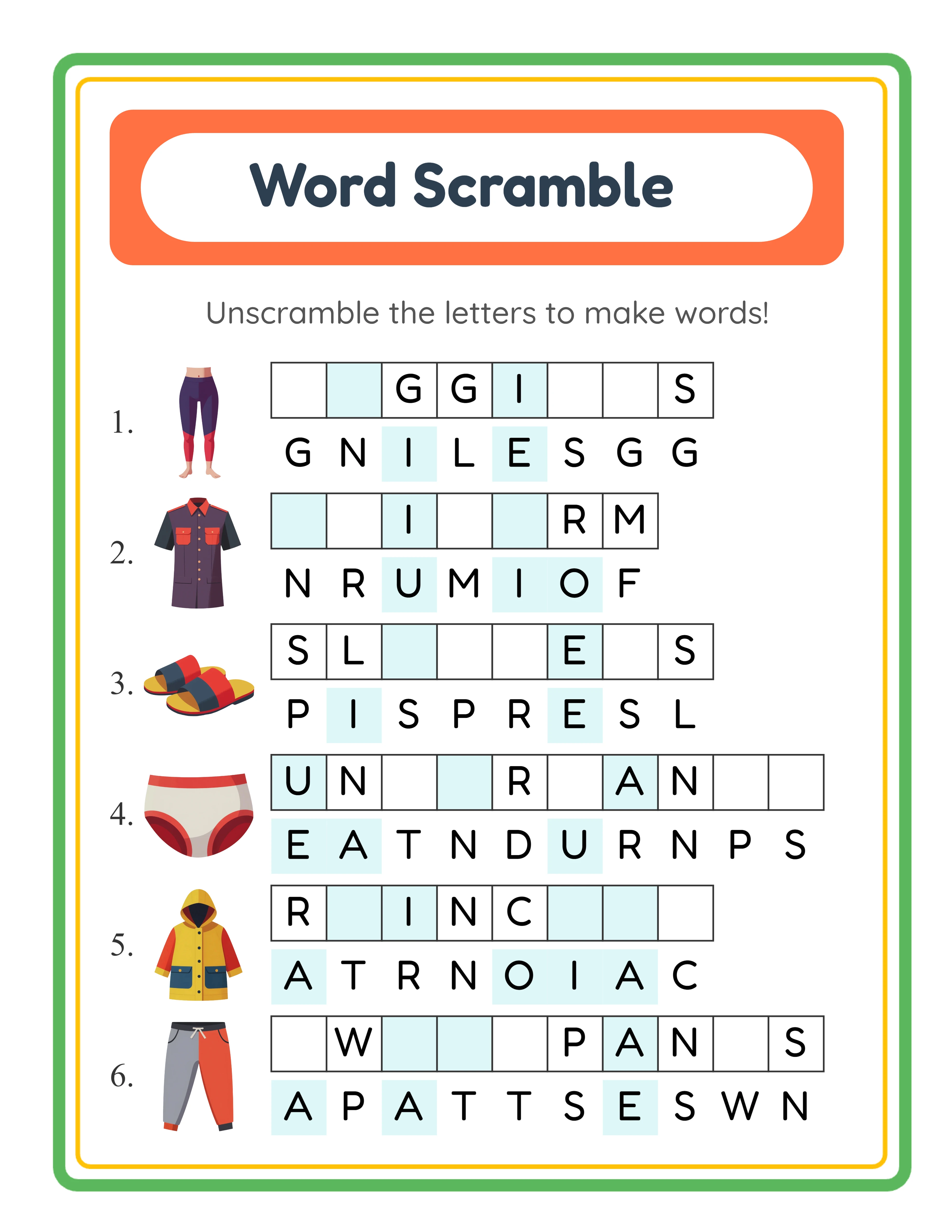 Advanced word scramble — longer words challenge