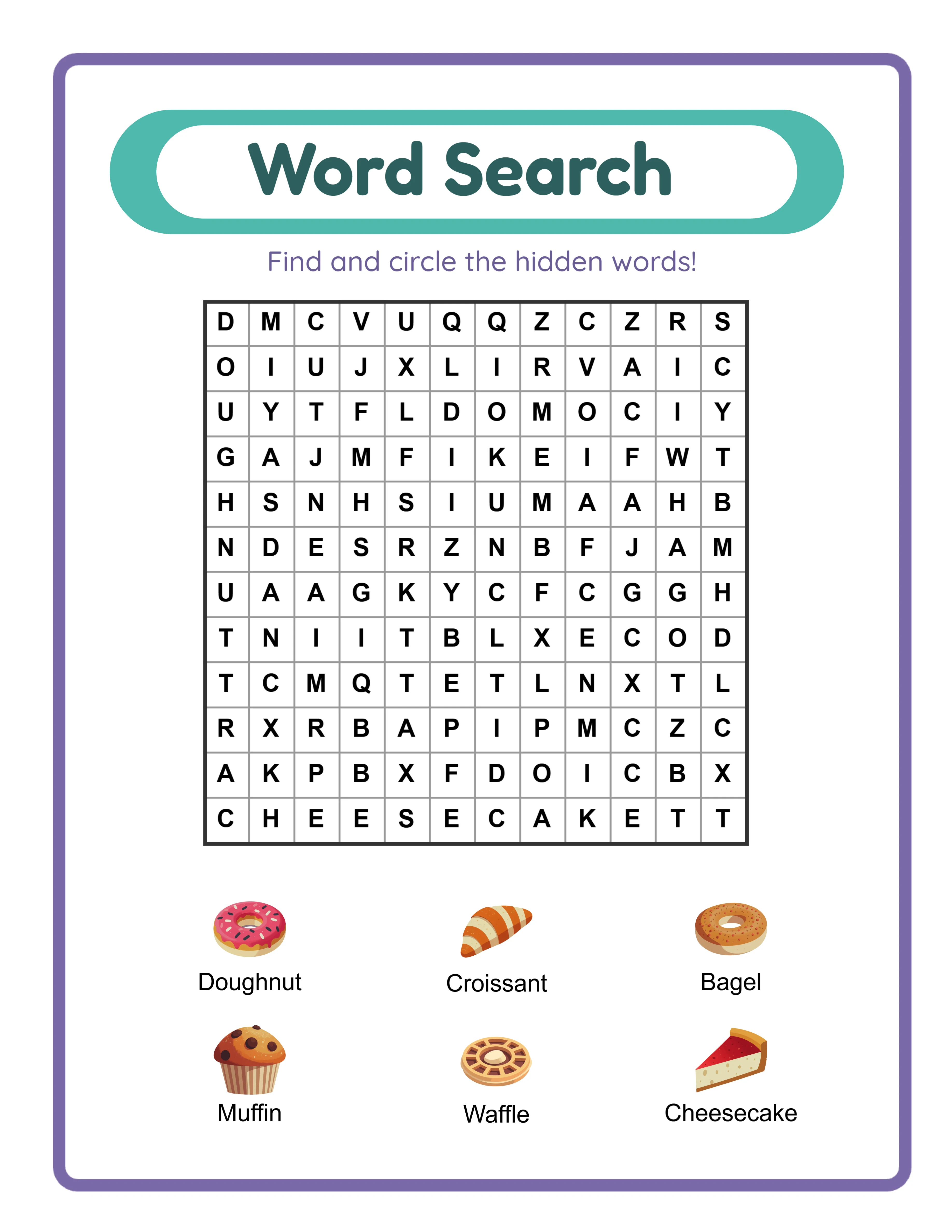 Picture-based word search — hidden word puzzle