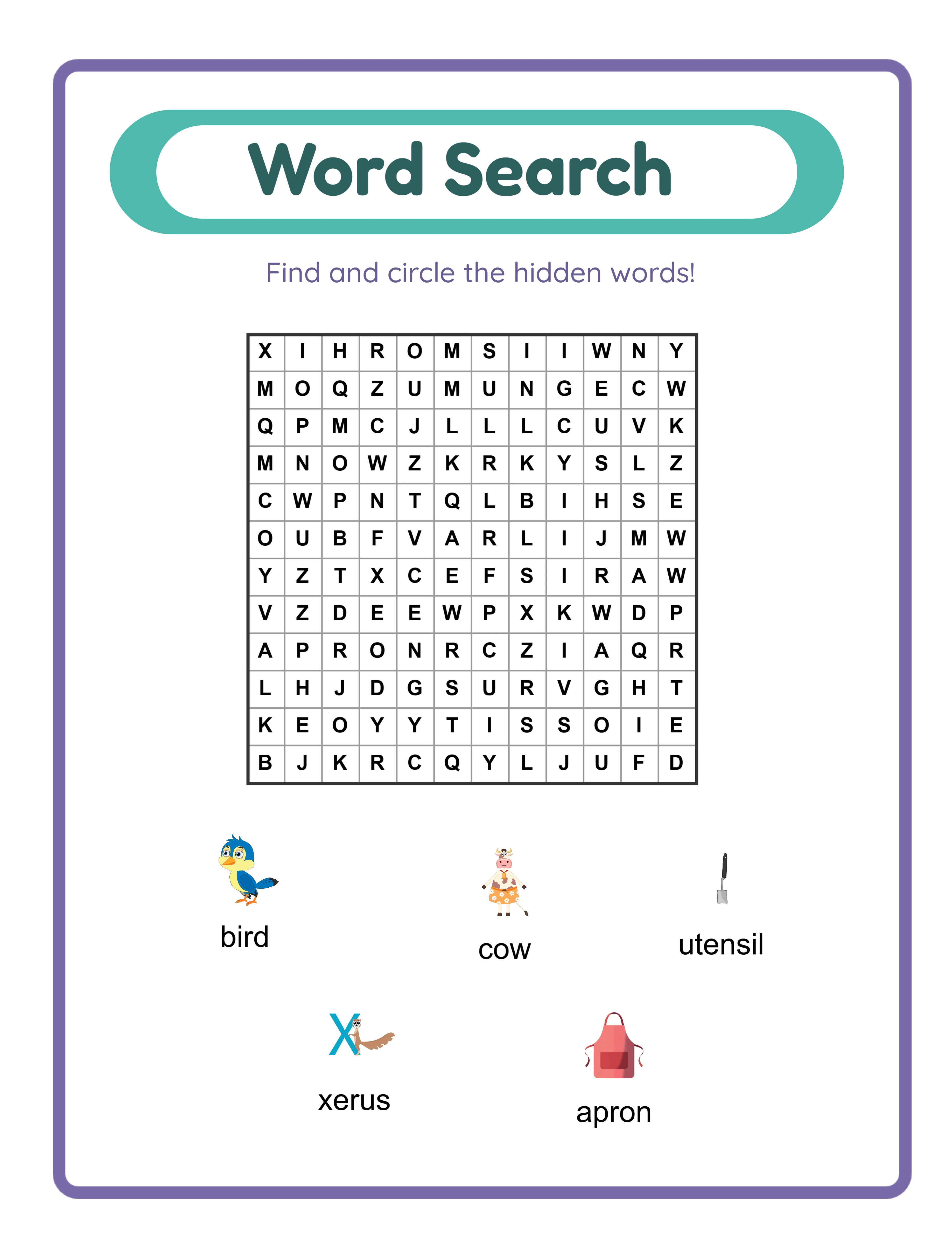 Medium word search โ themed puzzle