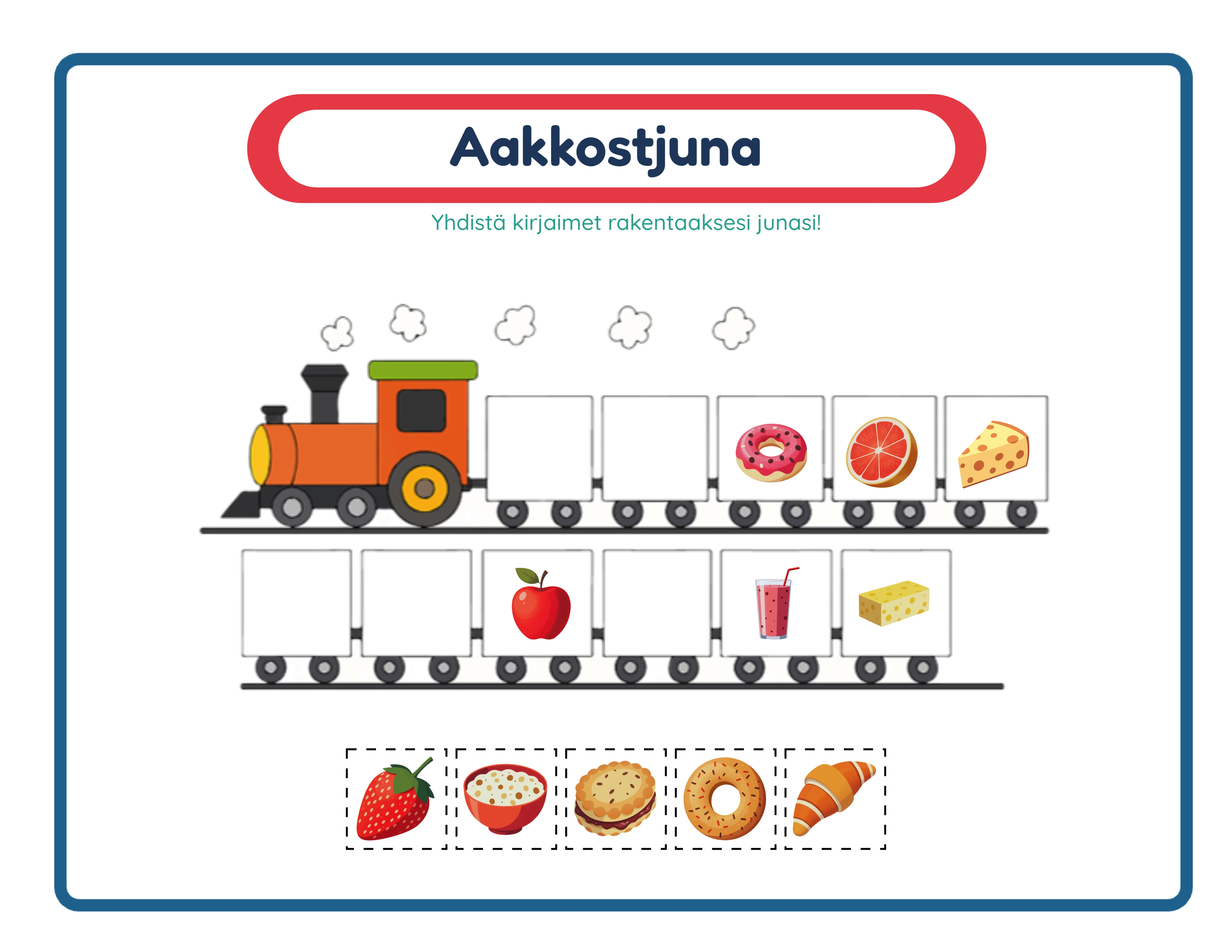 Aakkosjuna edistynyt tyolehti