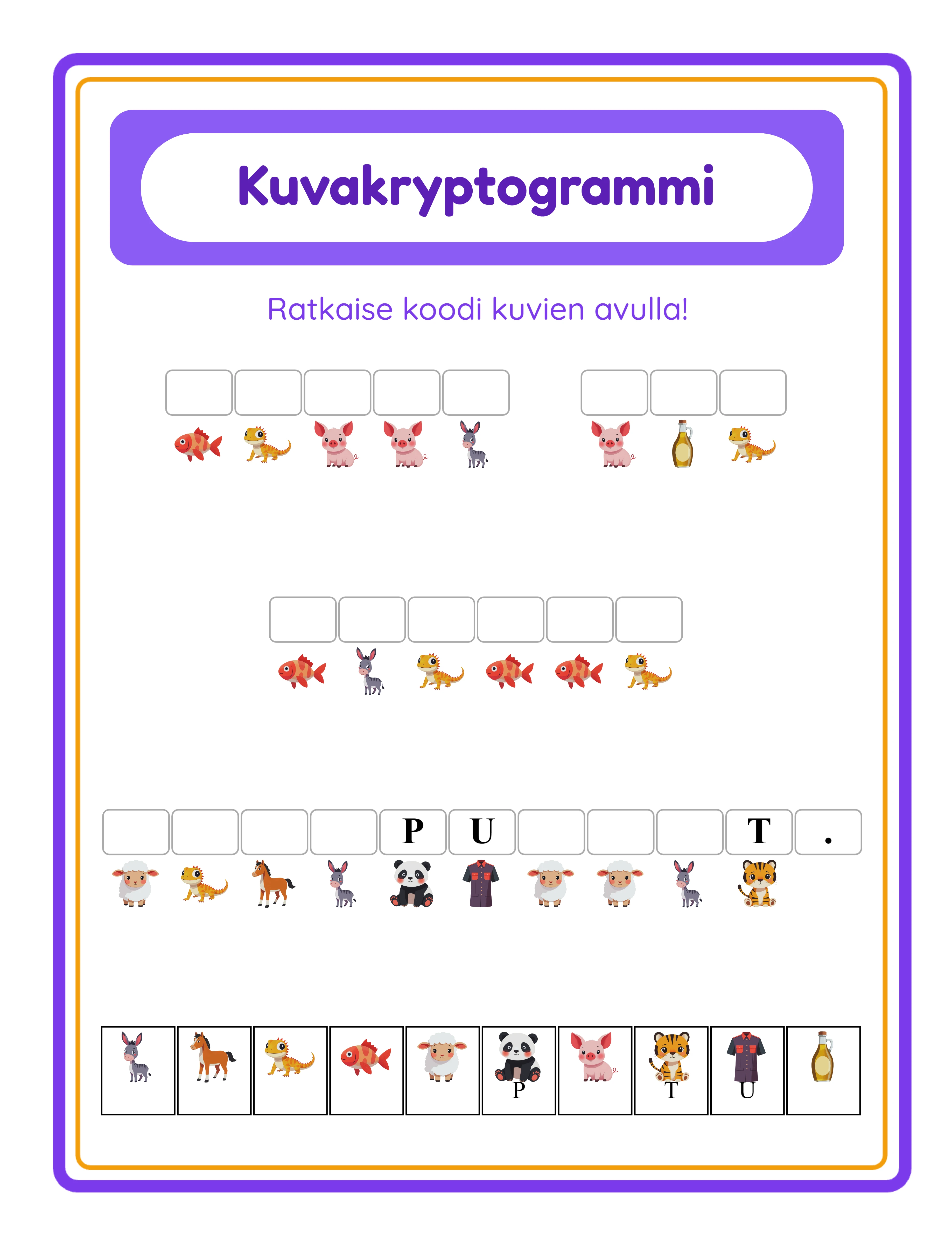Cryptogram — themed cipher puzzle