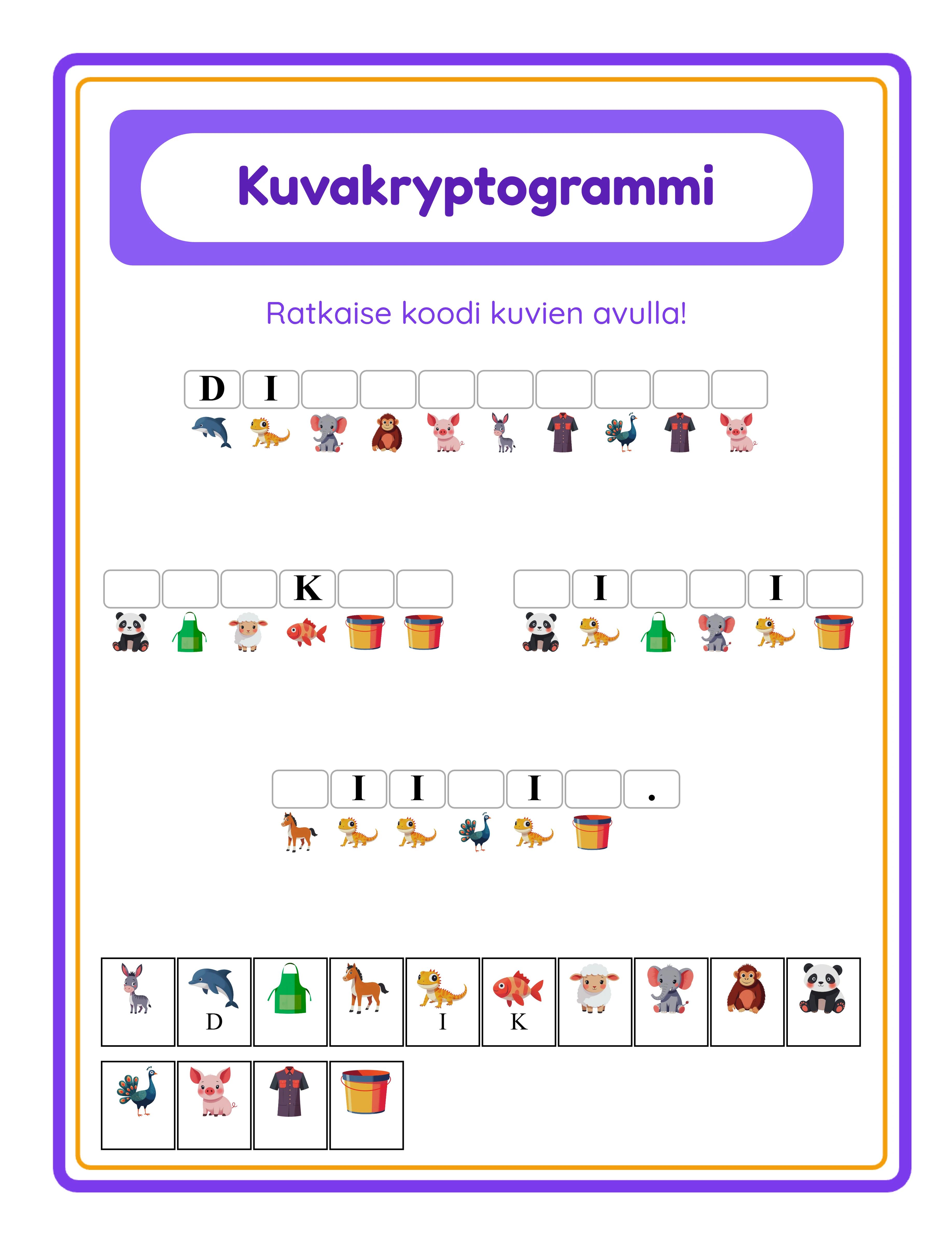 Featured cryptogram — colorful picture cipher puzzle
