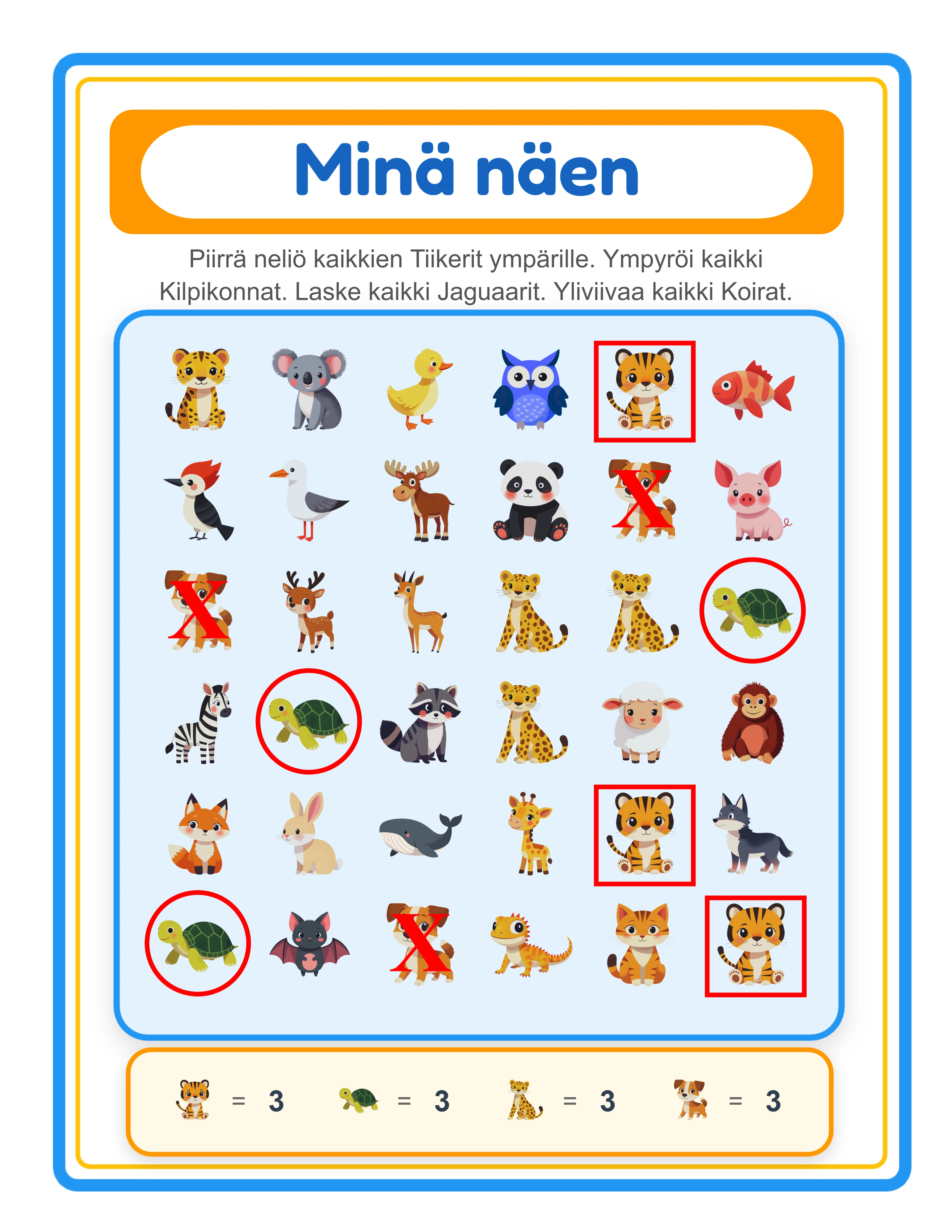 I Spy printable answer key