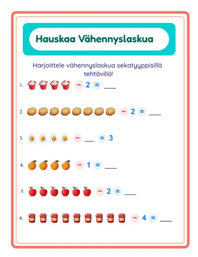 Vähennyslaskutehtävät