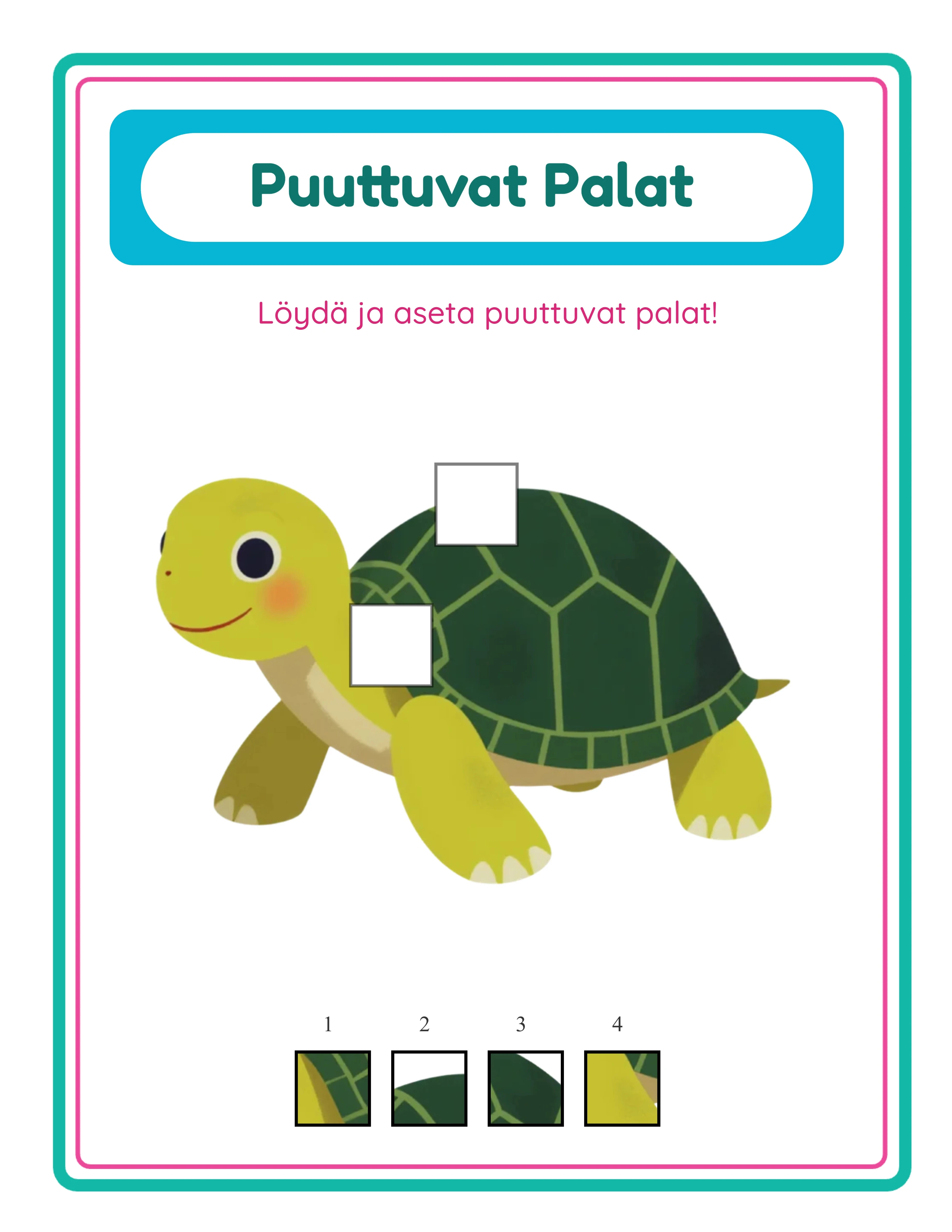 Missing pieces — themed puzzle