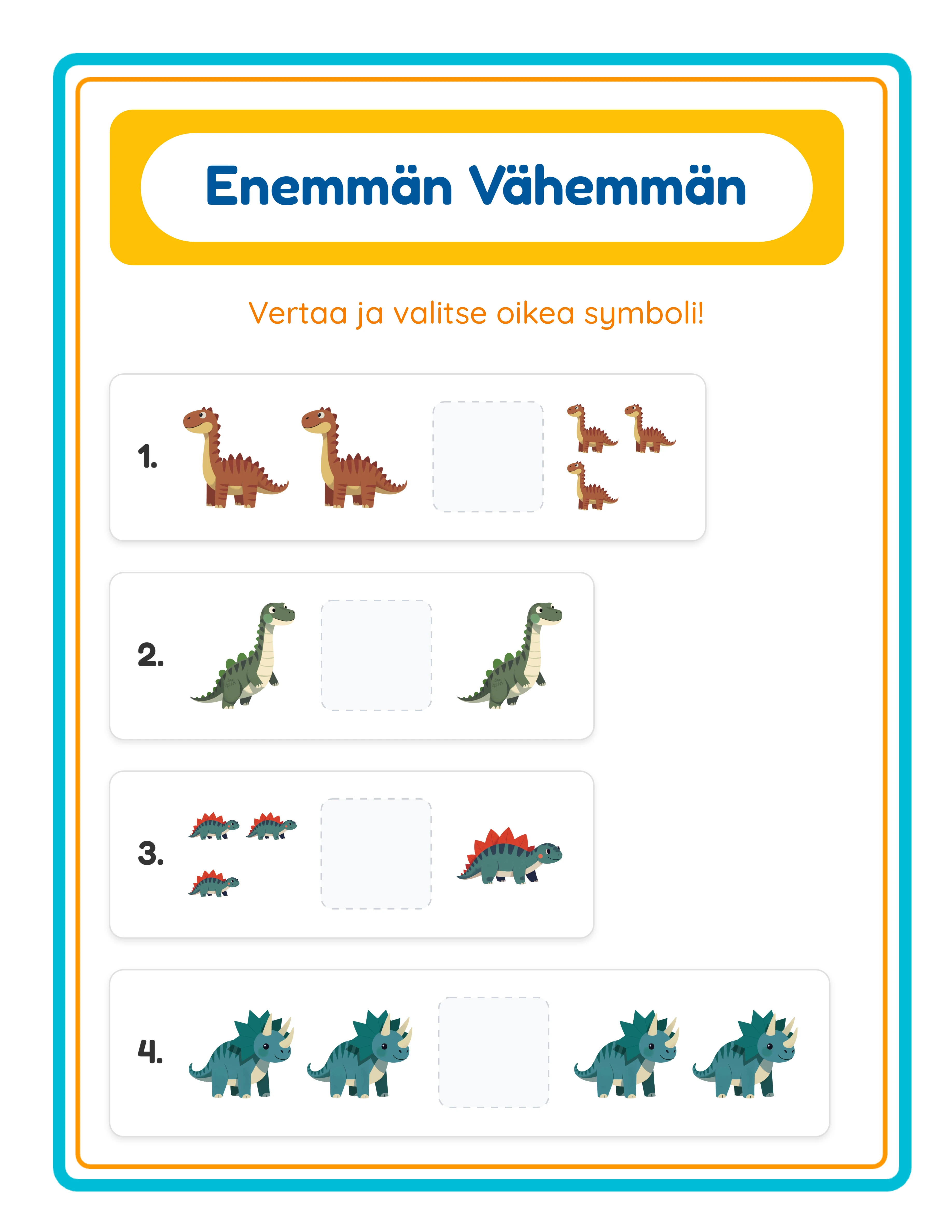 Comparison printable worksheet — themed images