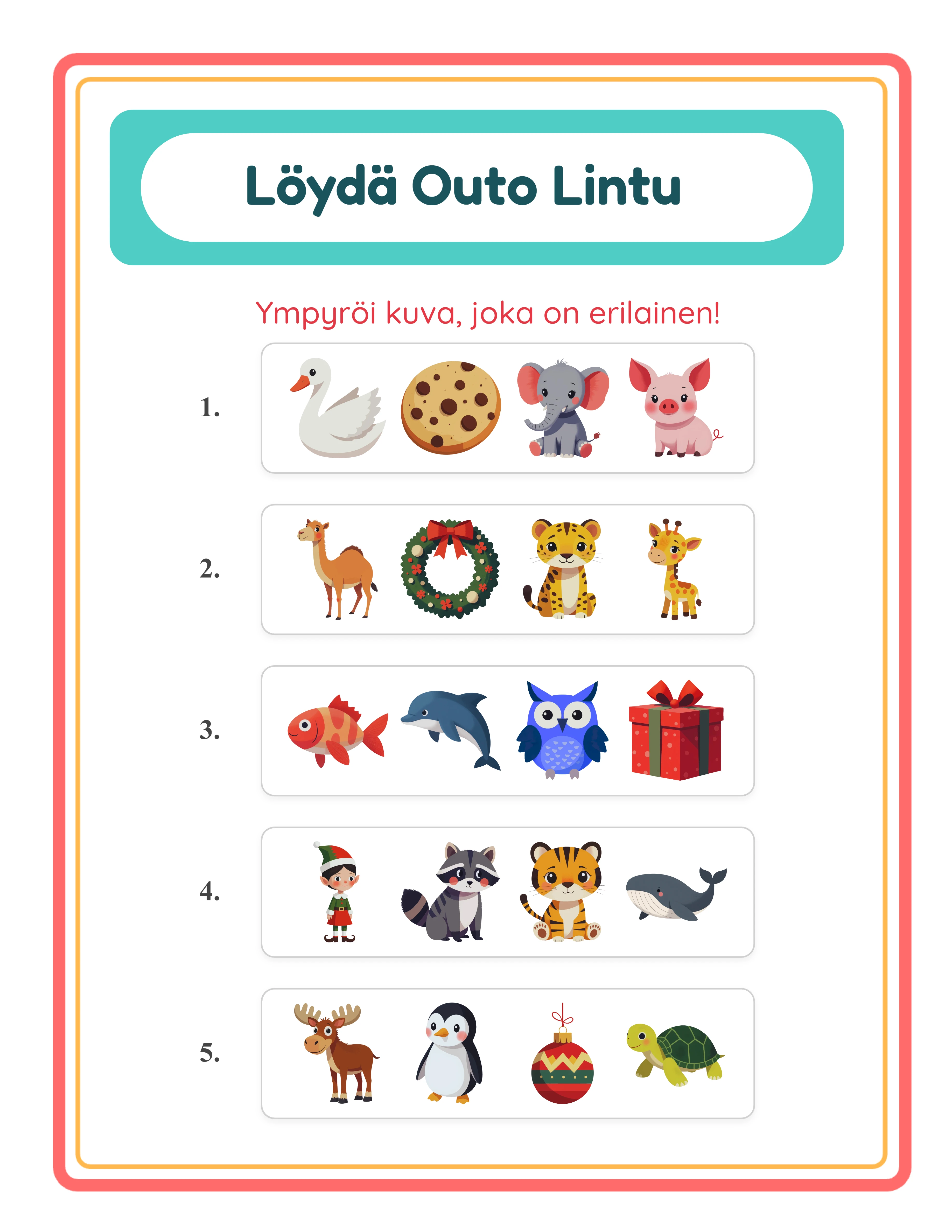 Odd one out — themed categories