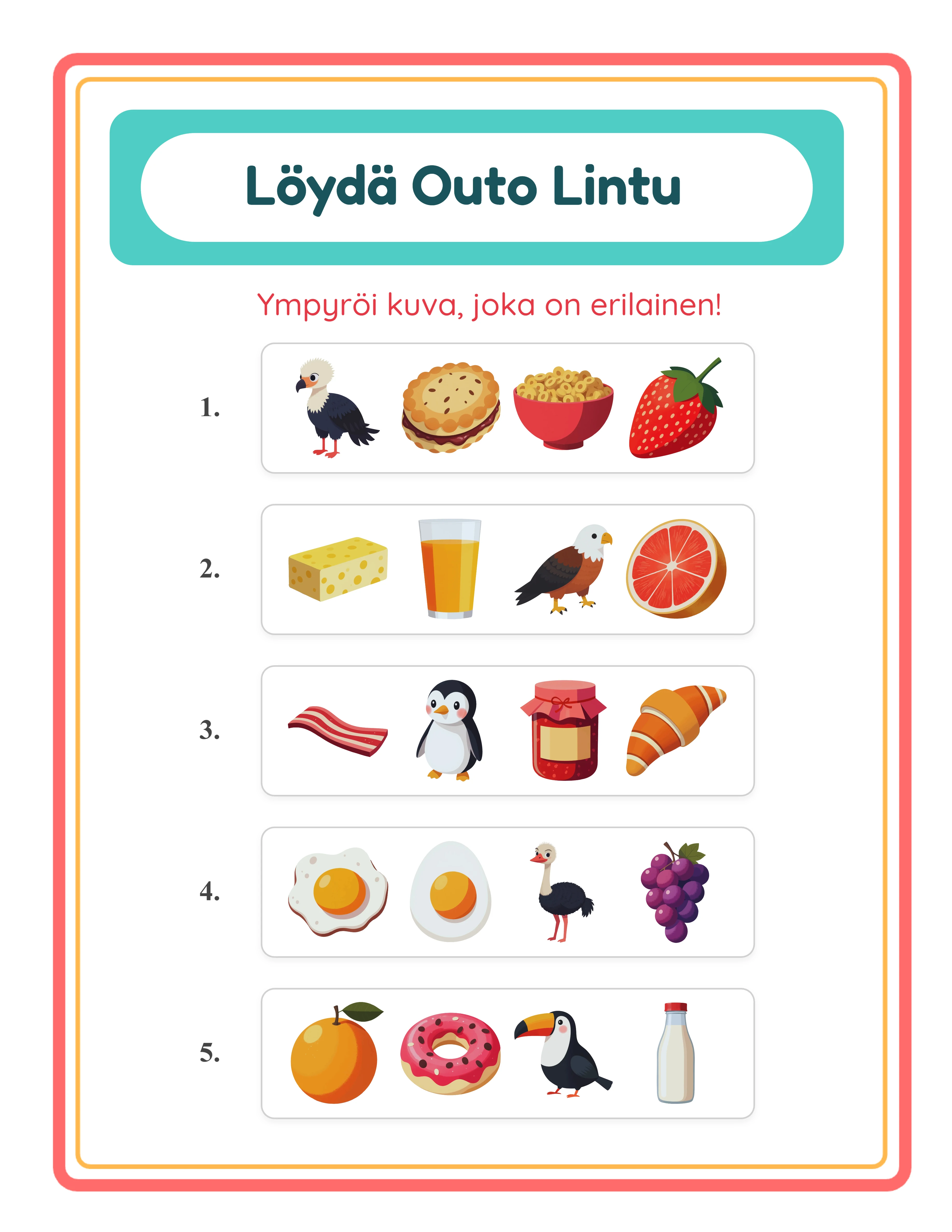 Odd one out — advanced challenge