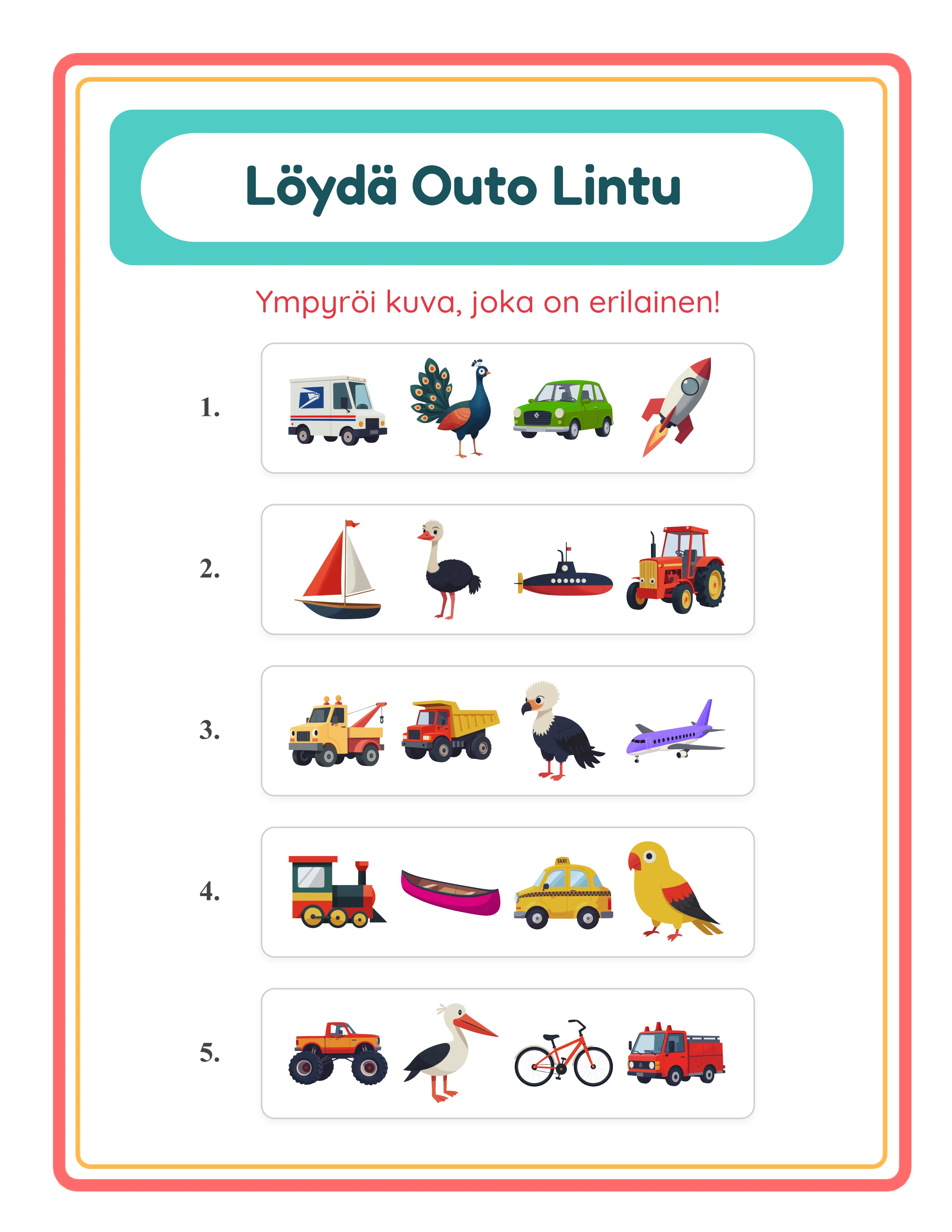 Odd one out — themed variation