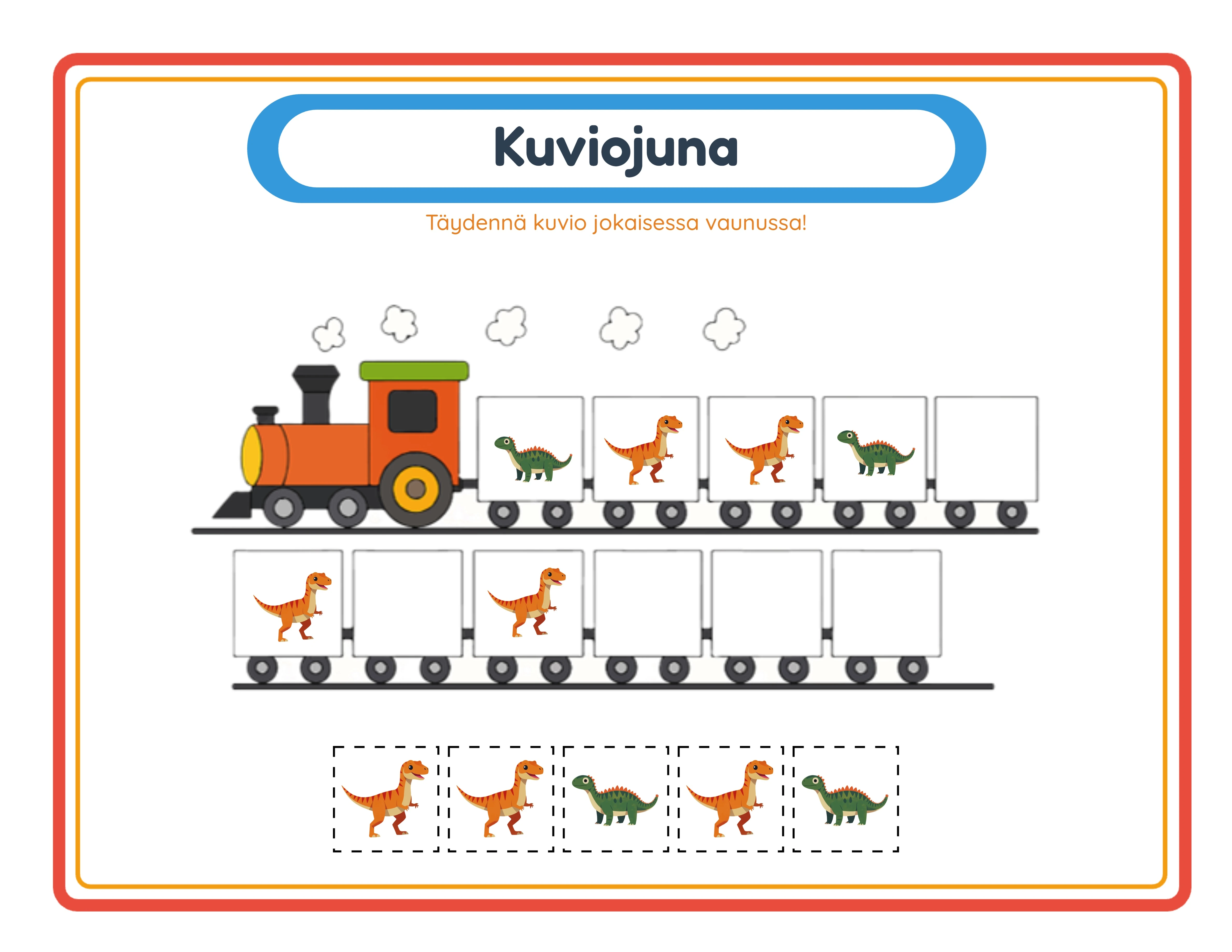 Featured pattern train — colorful sequence activity
