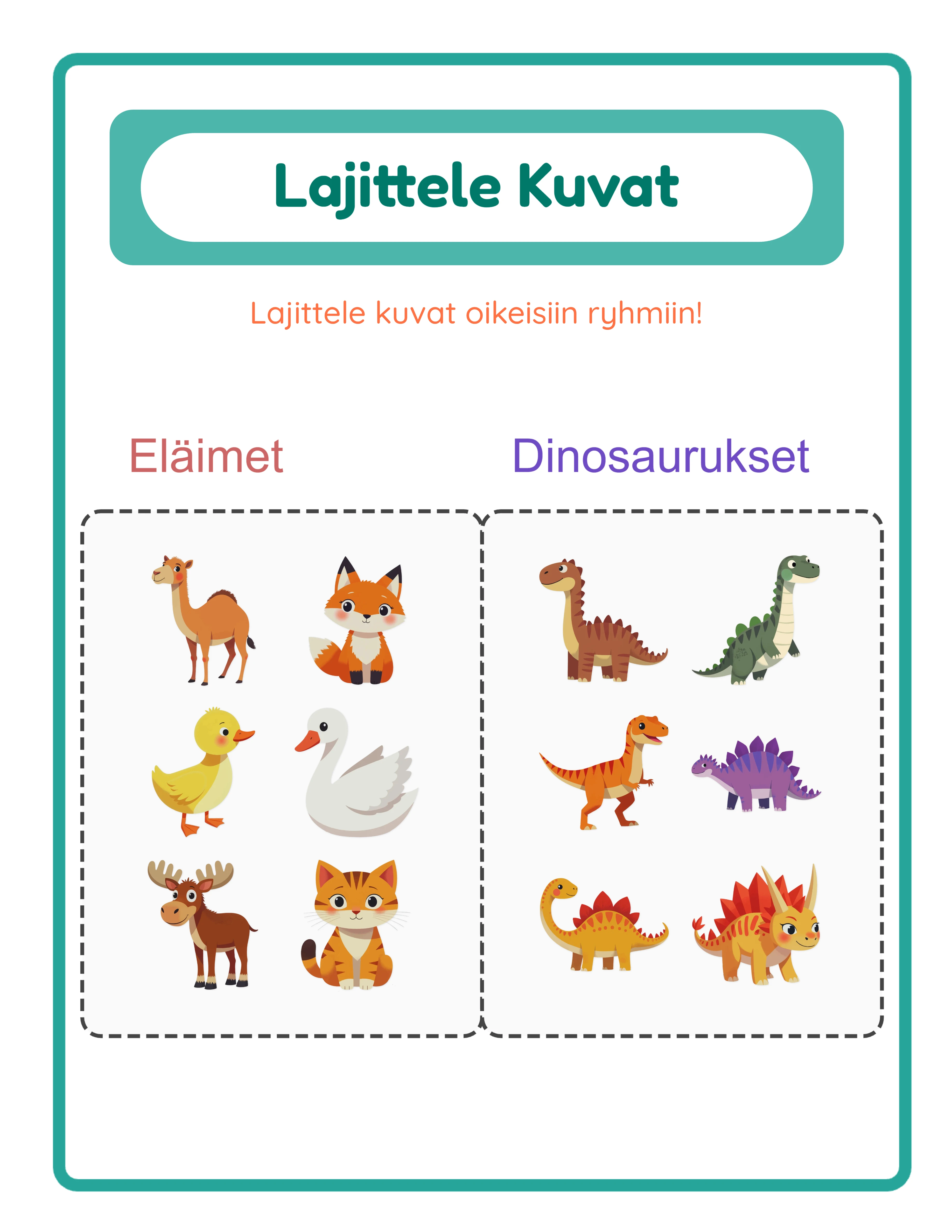 Picture sort printable answer key