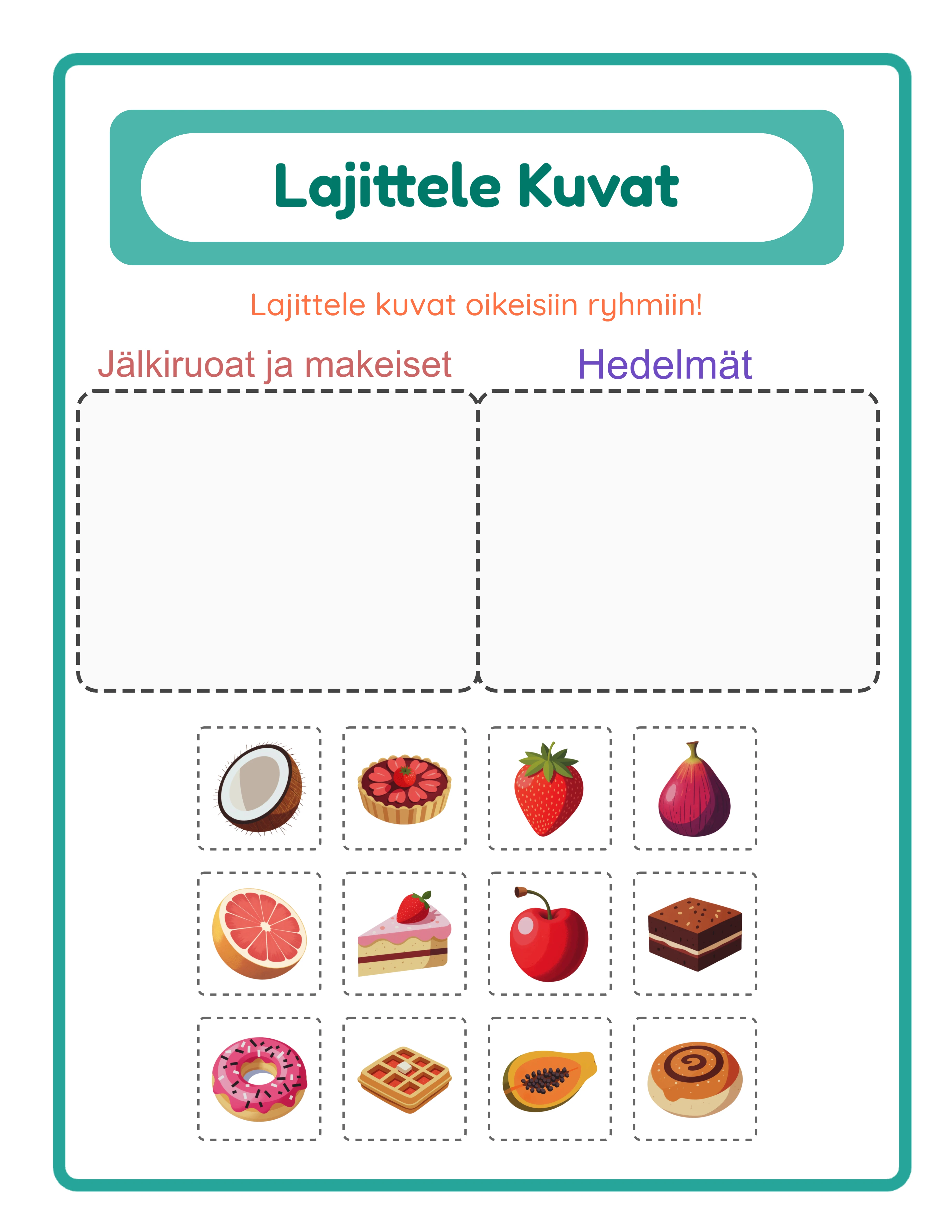Picture sort — themed sorting activity
