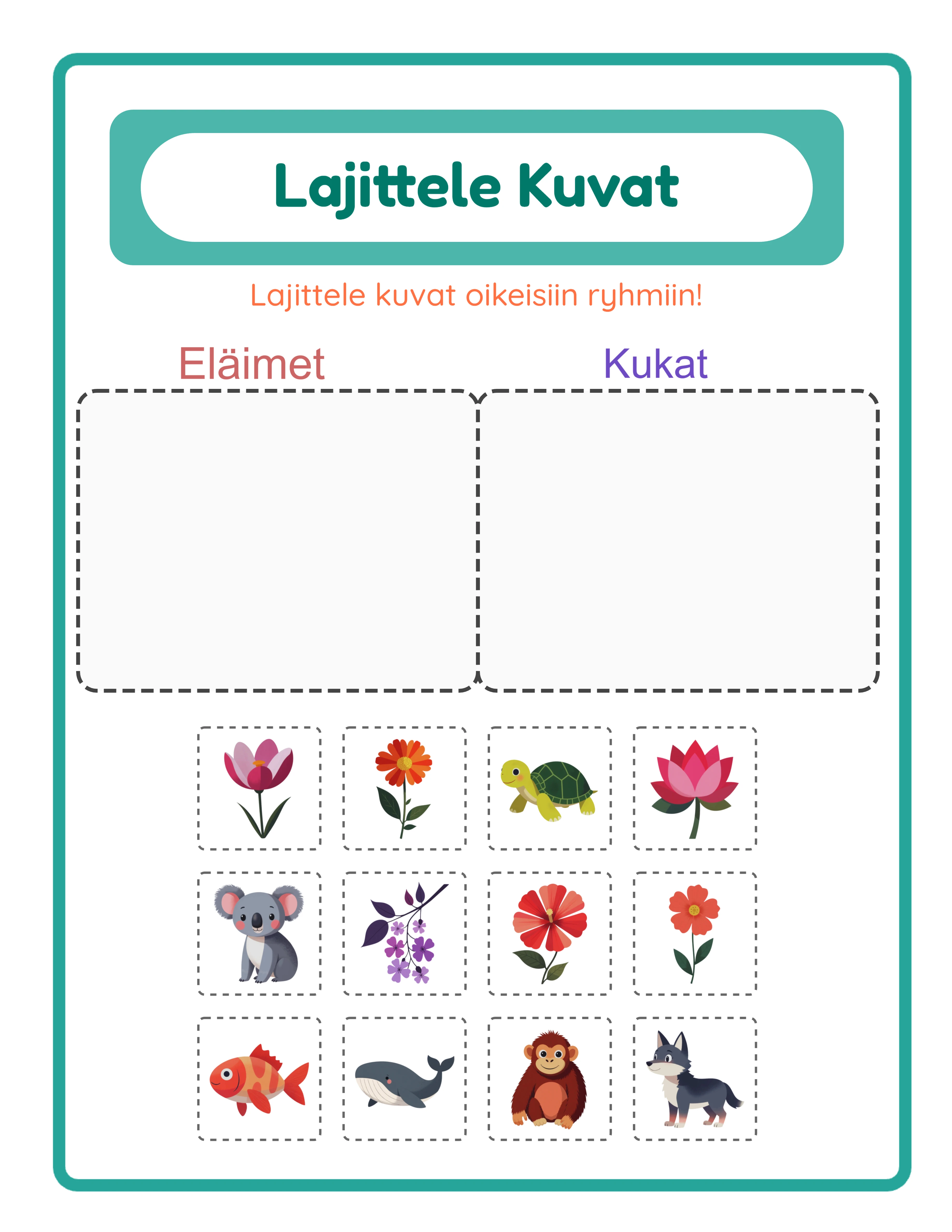 Picture sort — themed variation