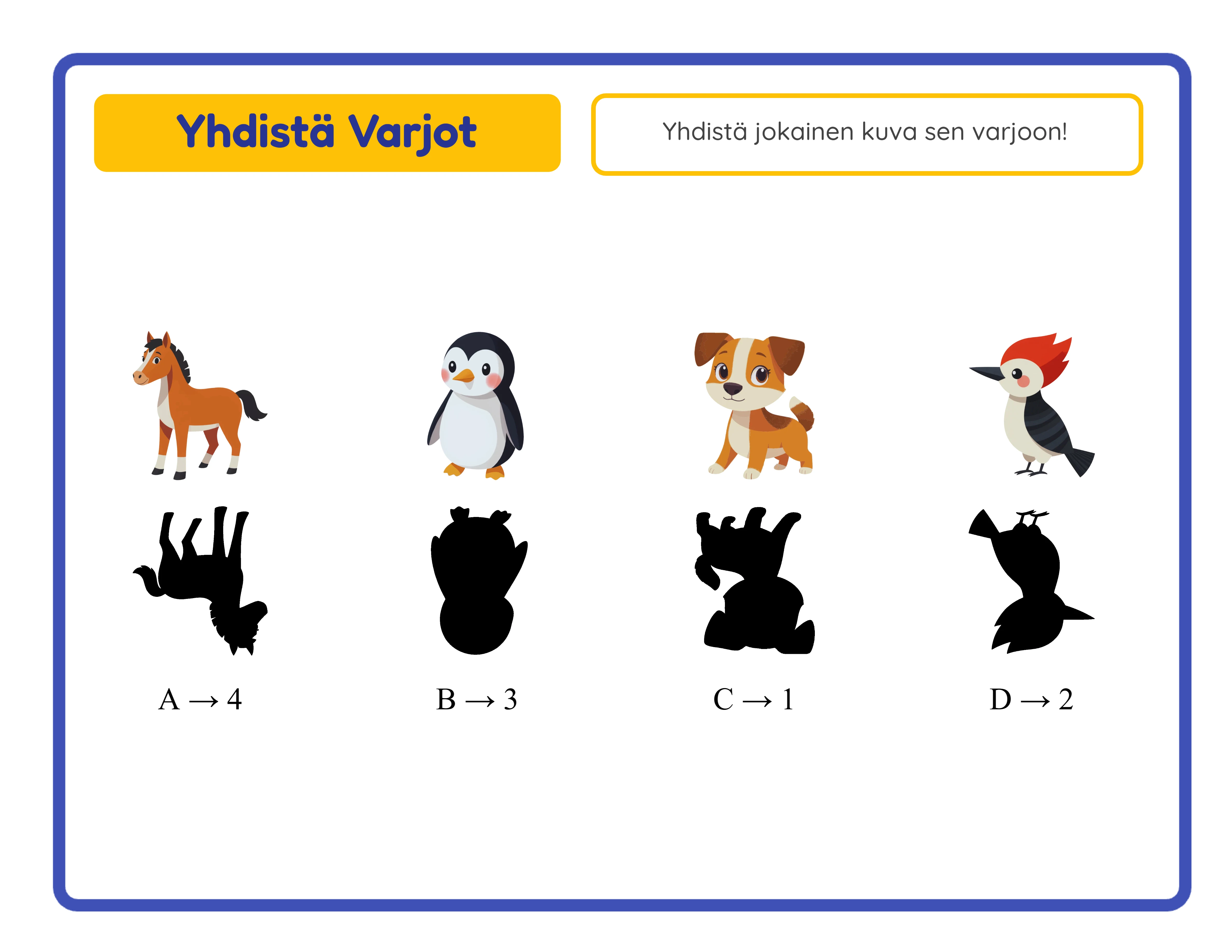 Shadow match printable answer key
