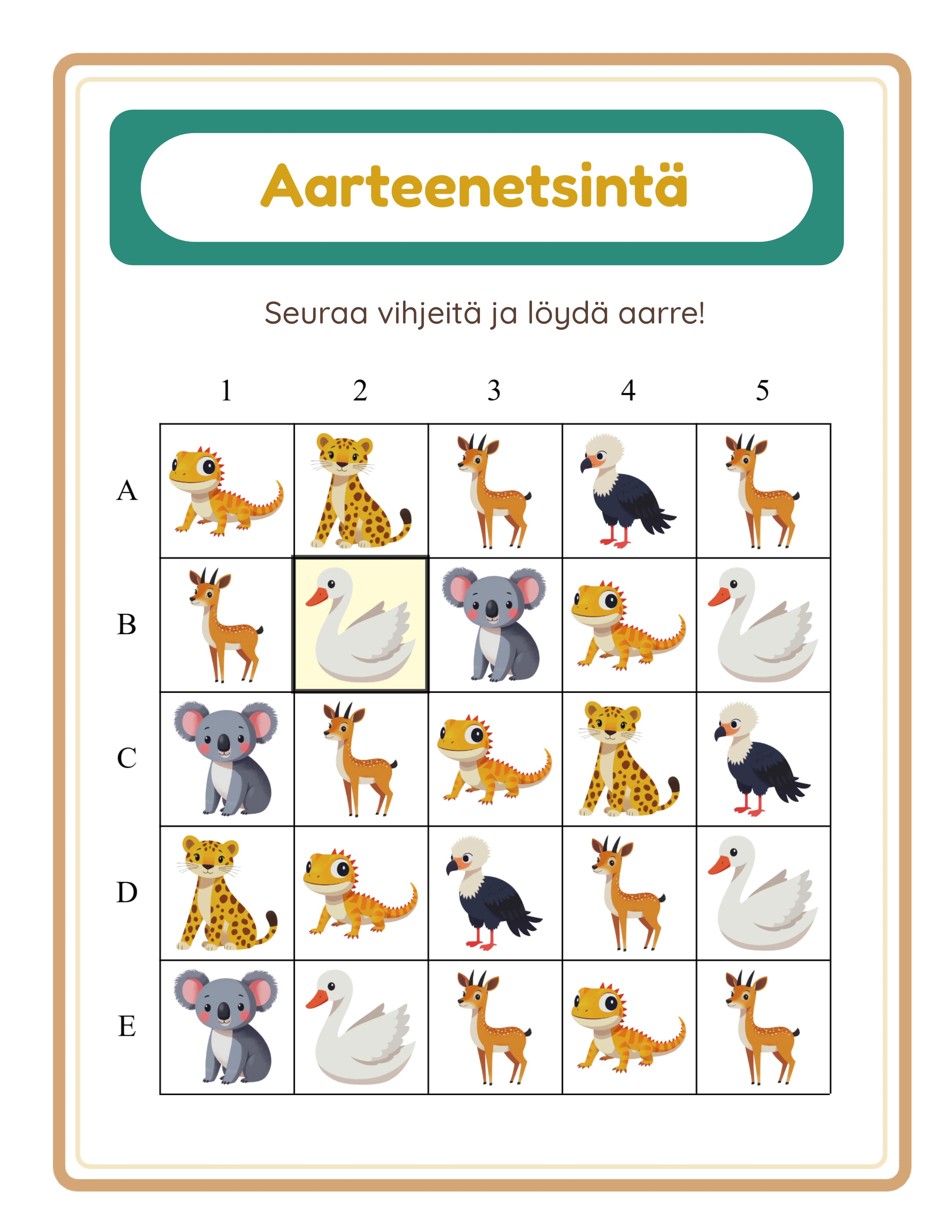 Treasure hunt printable answer key