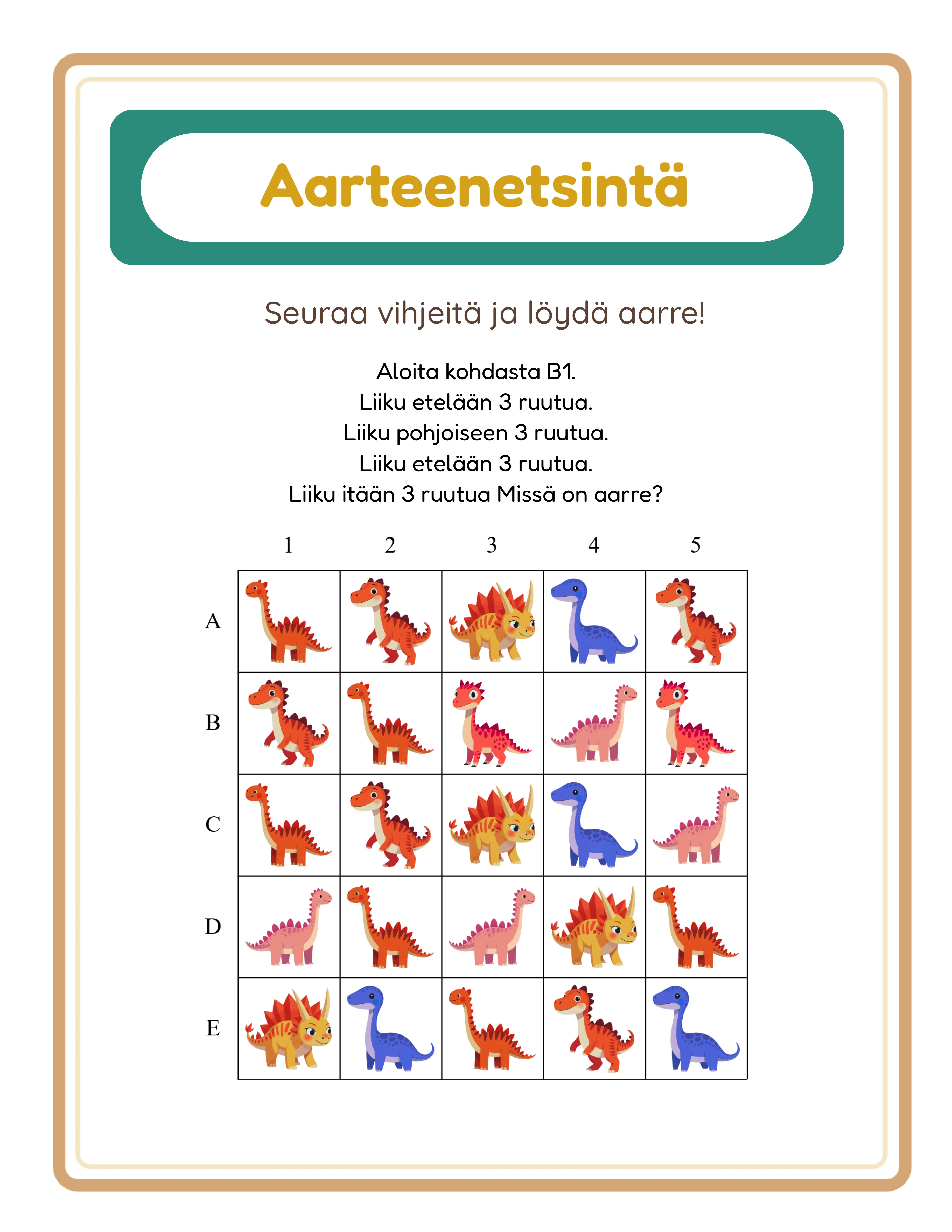 Featured treasure hunt — exciting directional grid activity