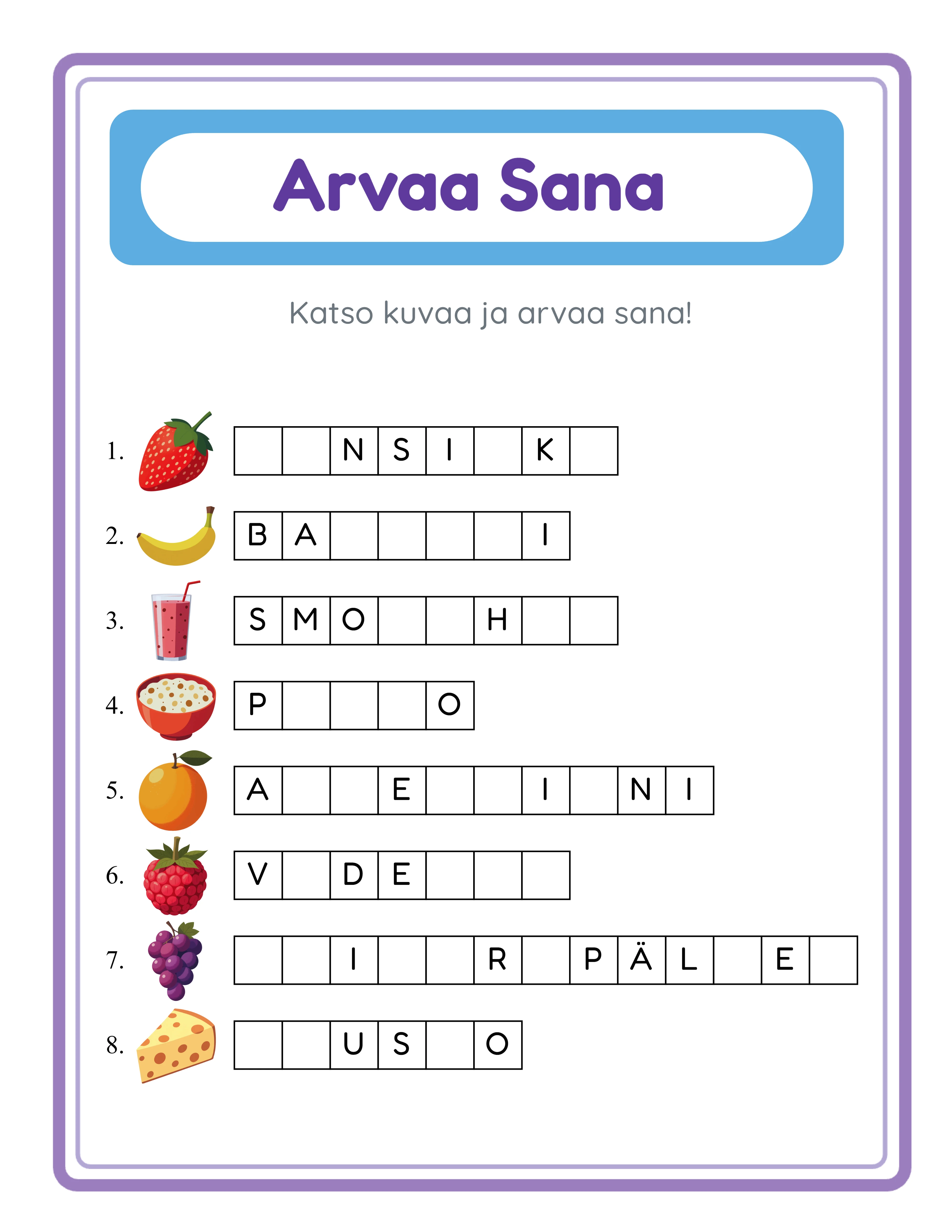 Word guess — fill in missing letters