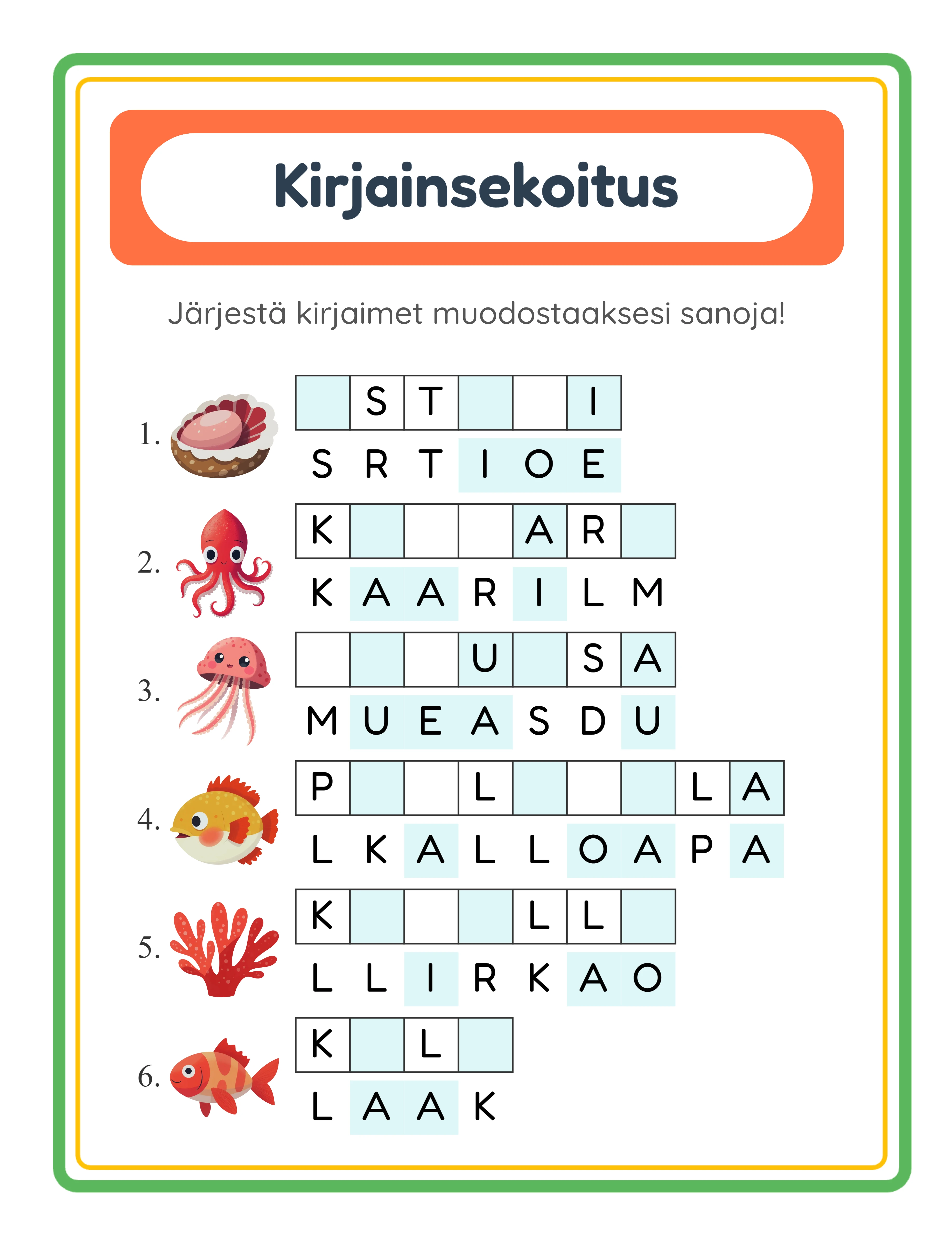 Kirjainsekoitus ammattimainen tyolehti