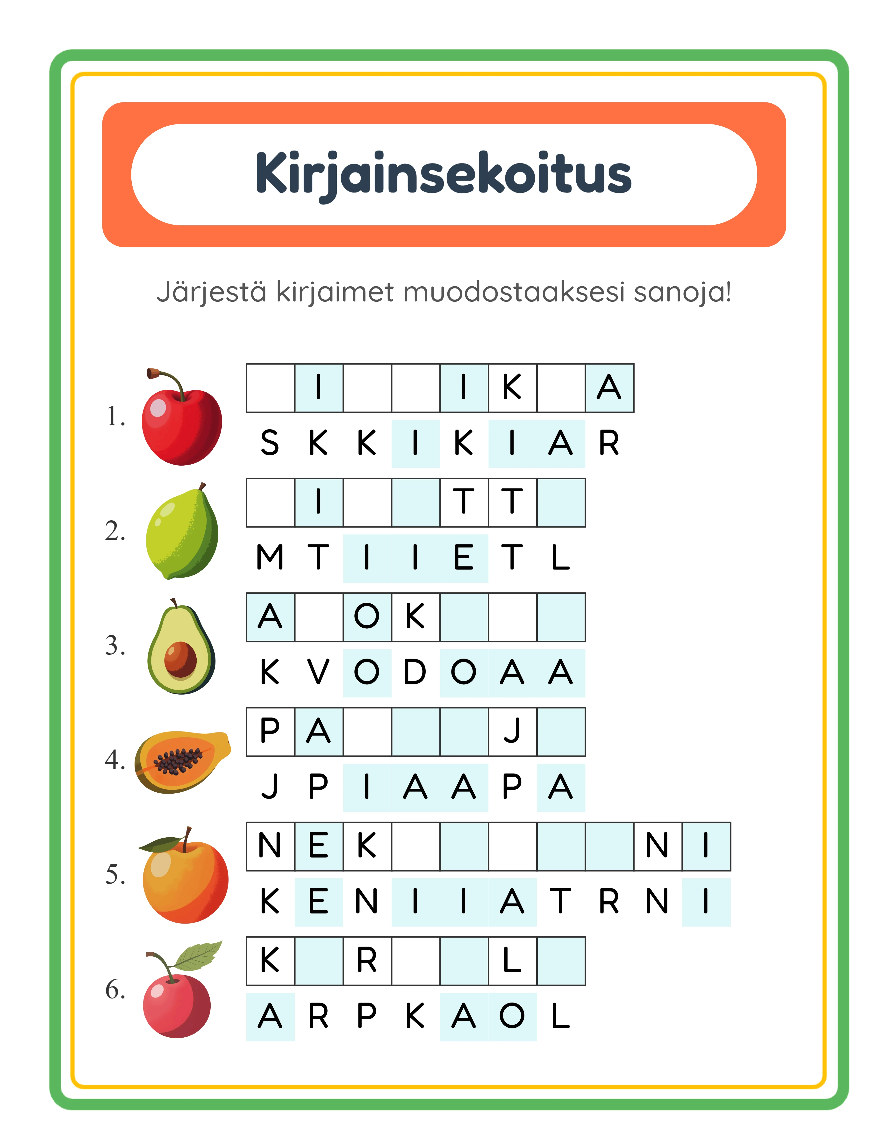 Word scramble — advanced challenges