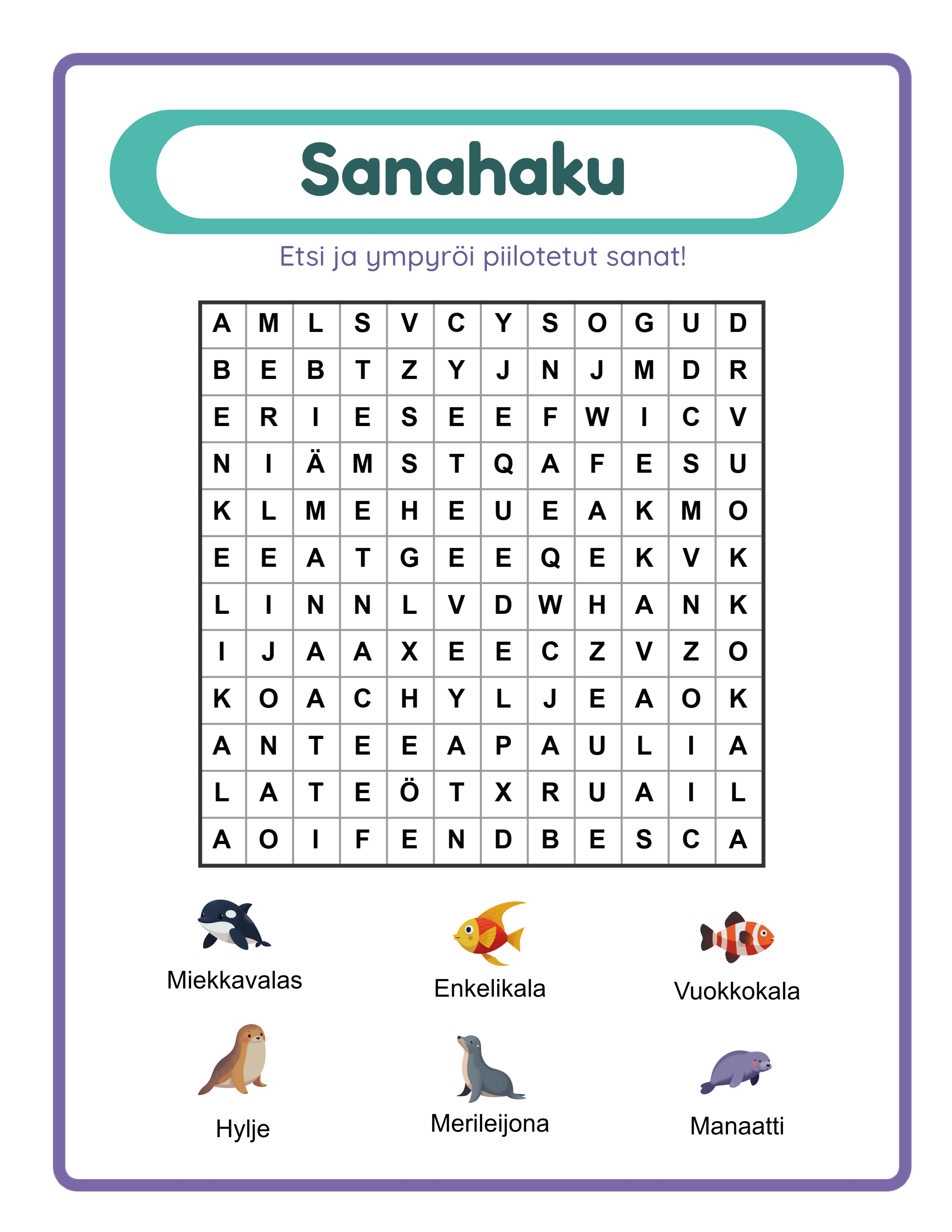 Word search — advanced grid puzzle