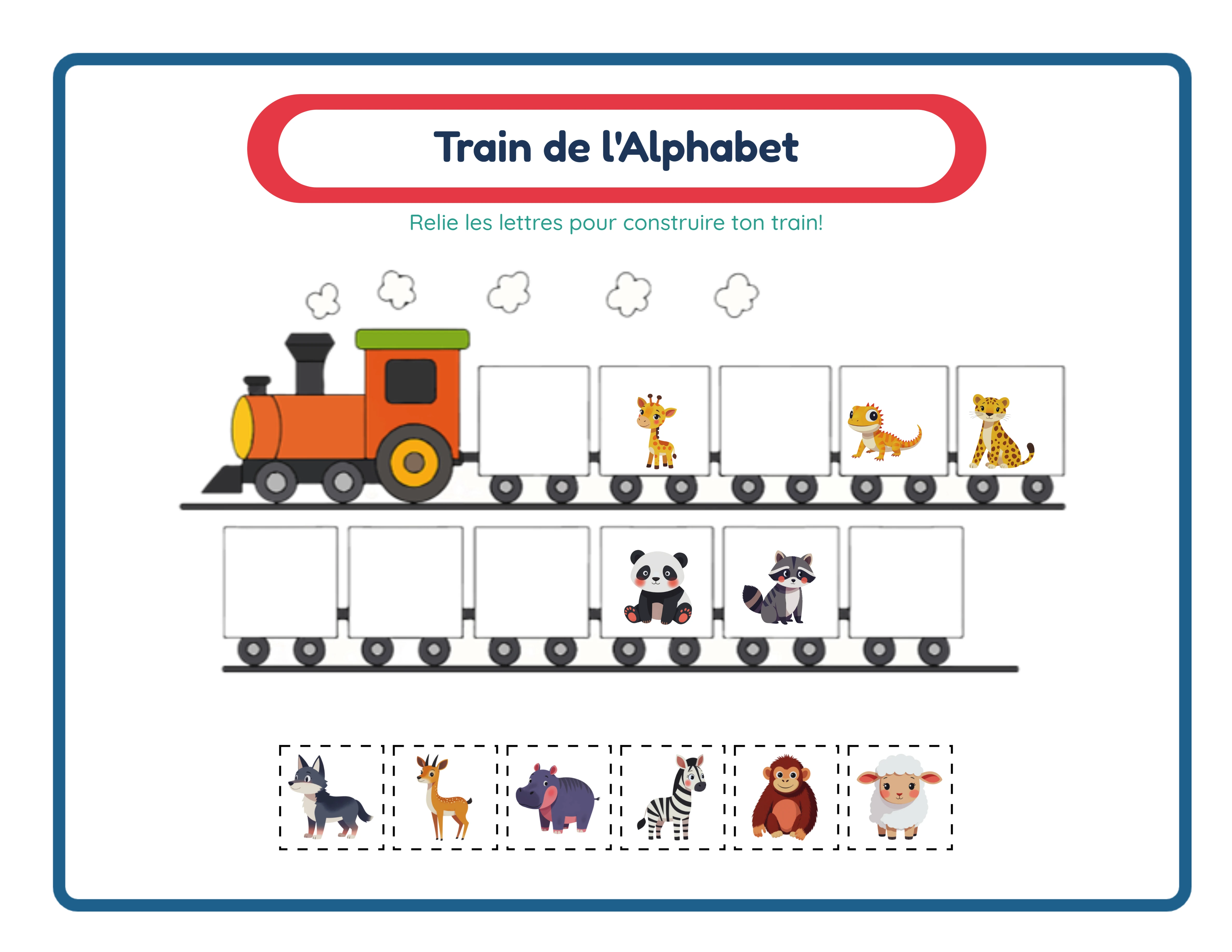 Activité du train de l'alphabet — Fiche exemple 2