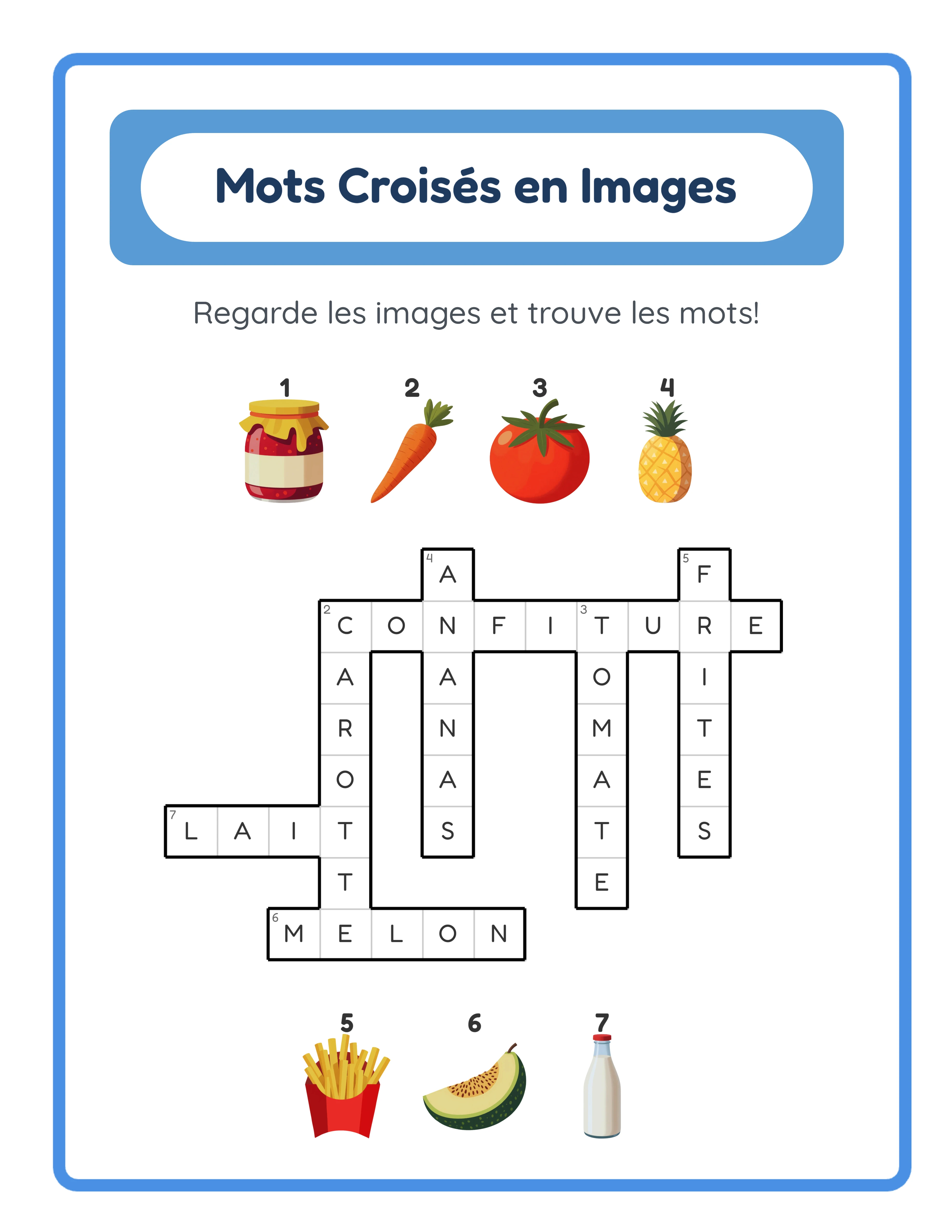 Fiche Mots croisés professionnelle
