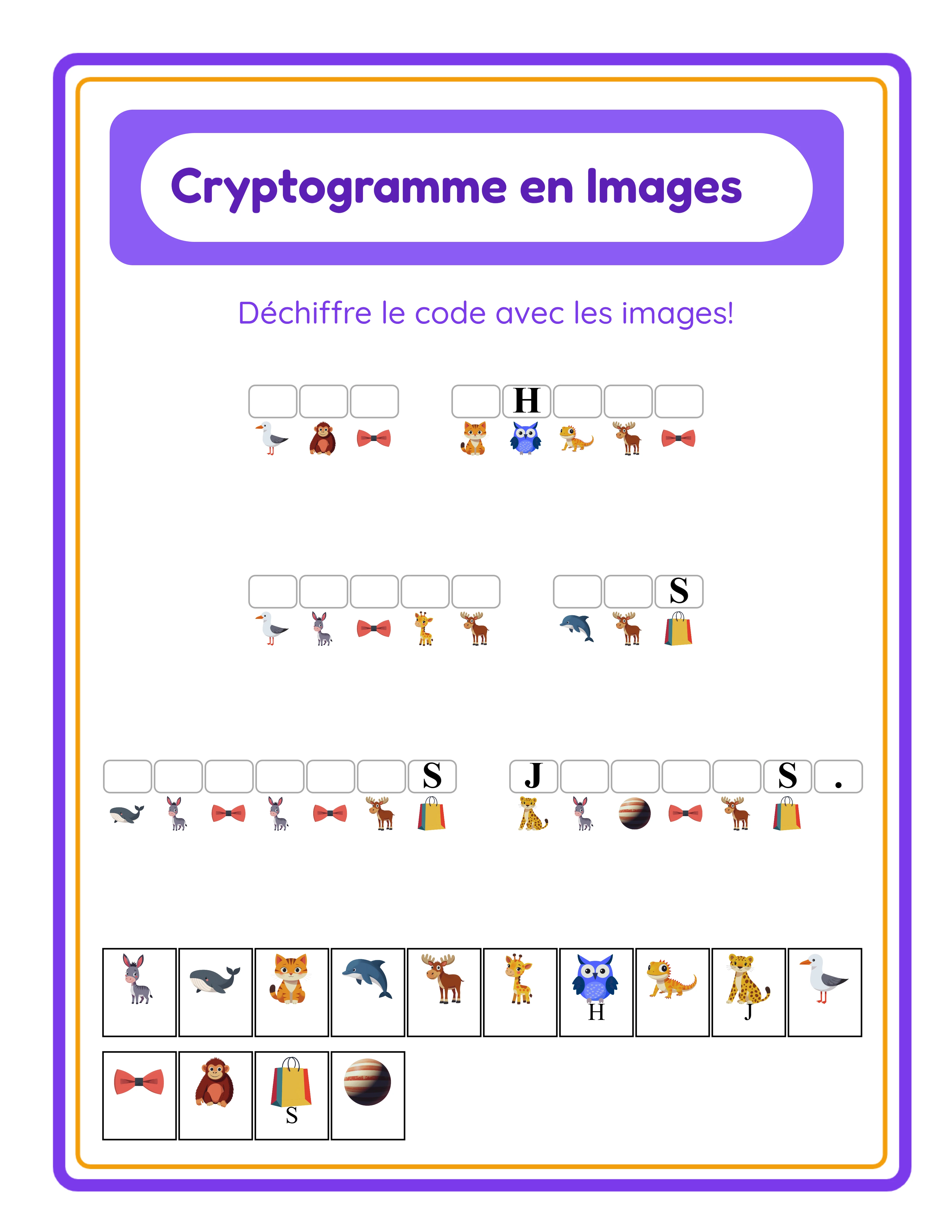 Cryptogramme — puzzle de chiffre thématique
