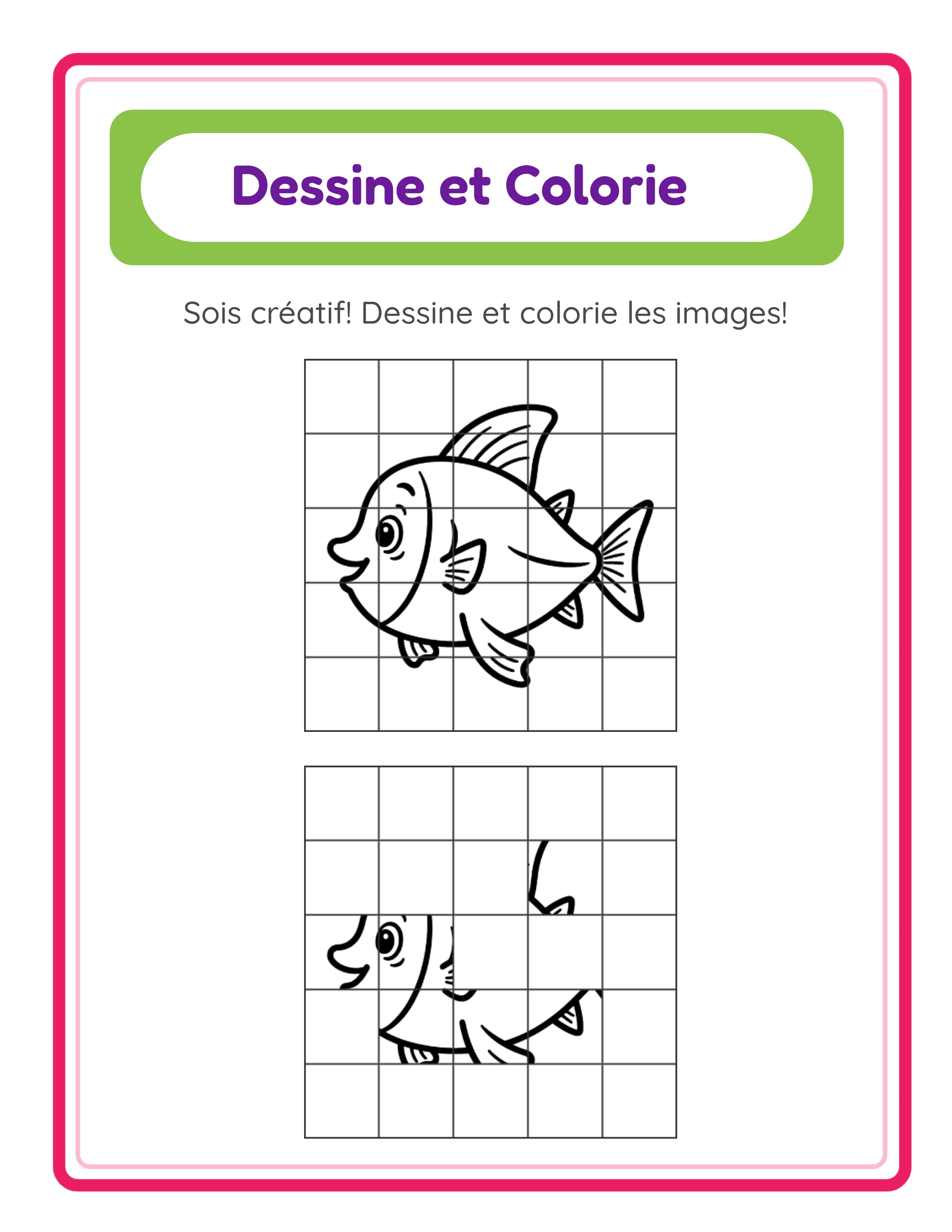 Fiche de dessin sur grille professionnelle