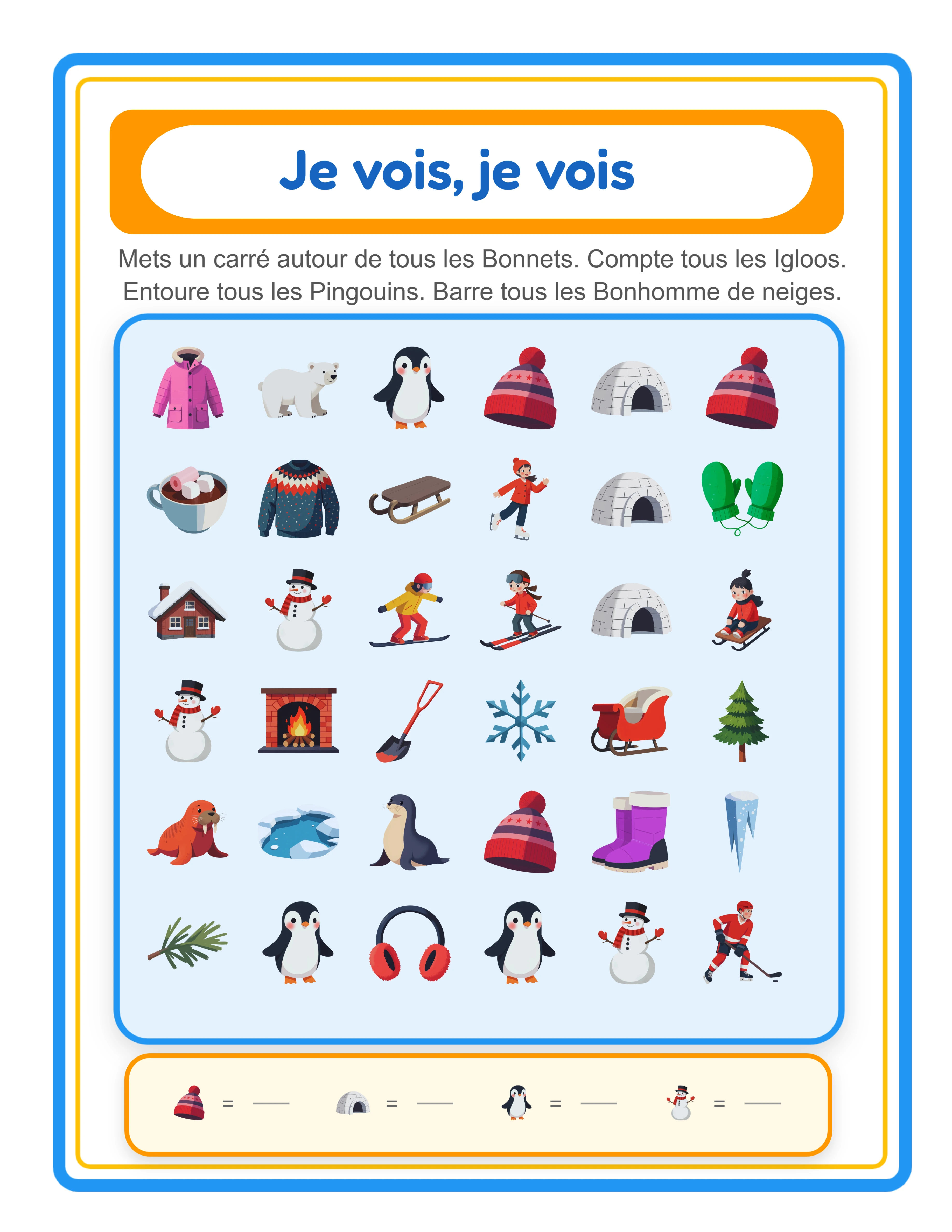 Cherche et trouve en vedette — activité d'images cachées colorée