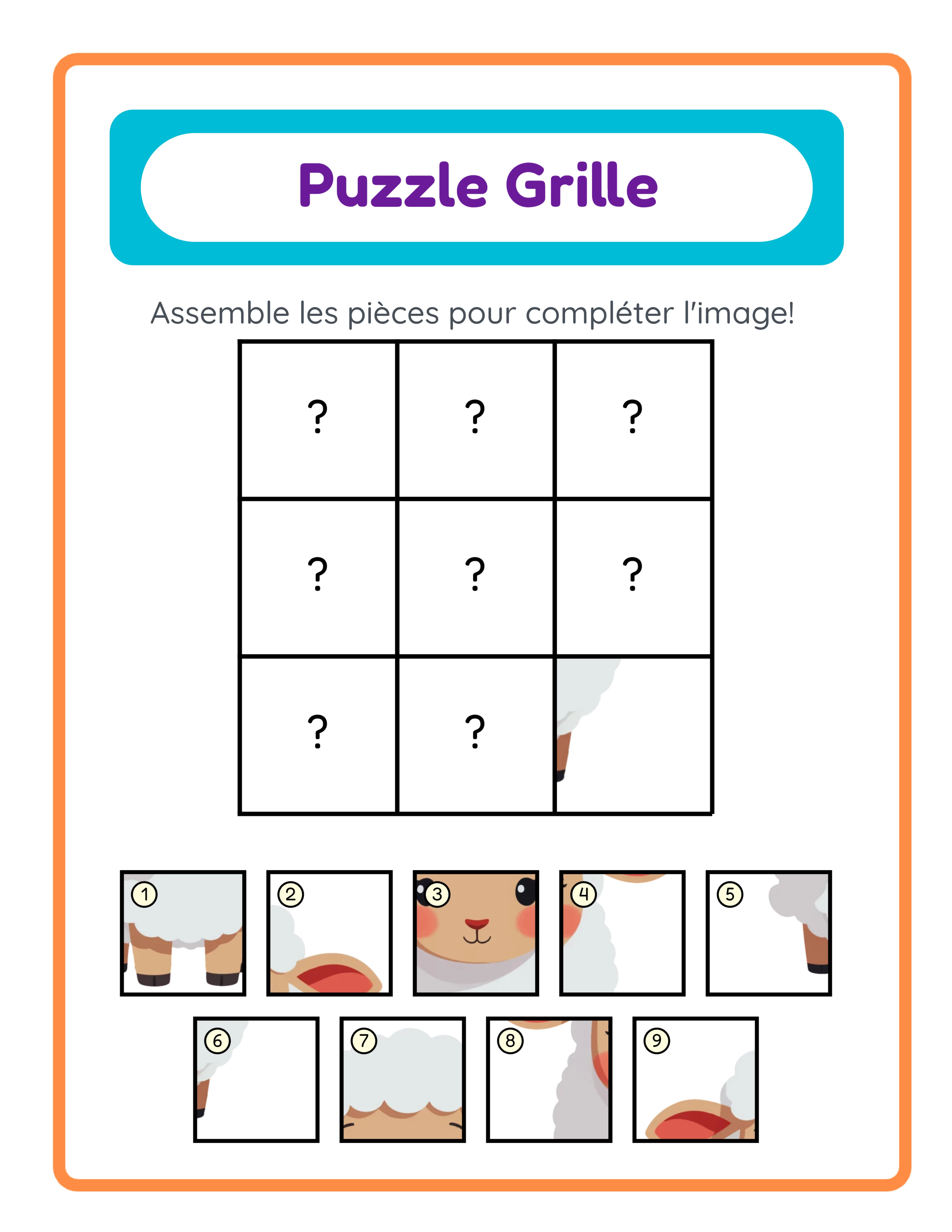 Puzzles d'association en grille — Fiche exemple 3