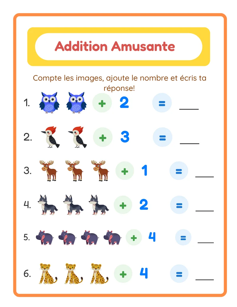 Fiches d'addition
