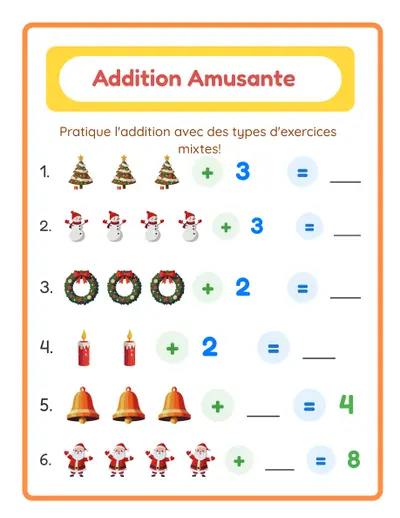 Fiches d'addition