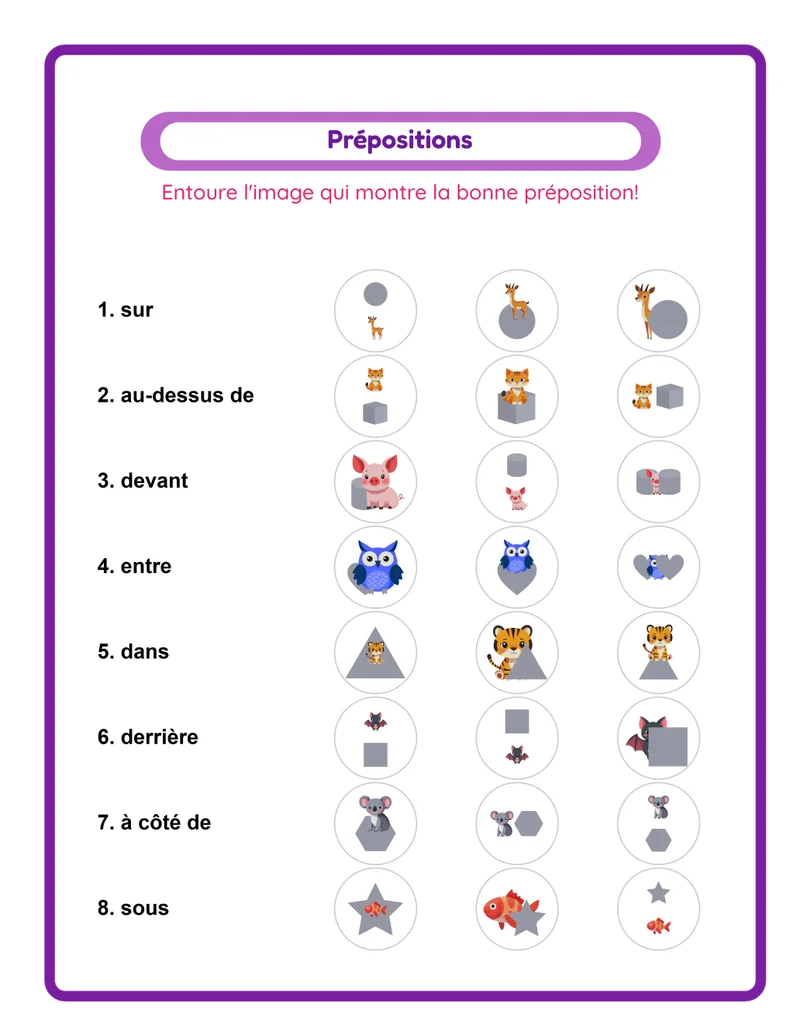 Prépositions