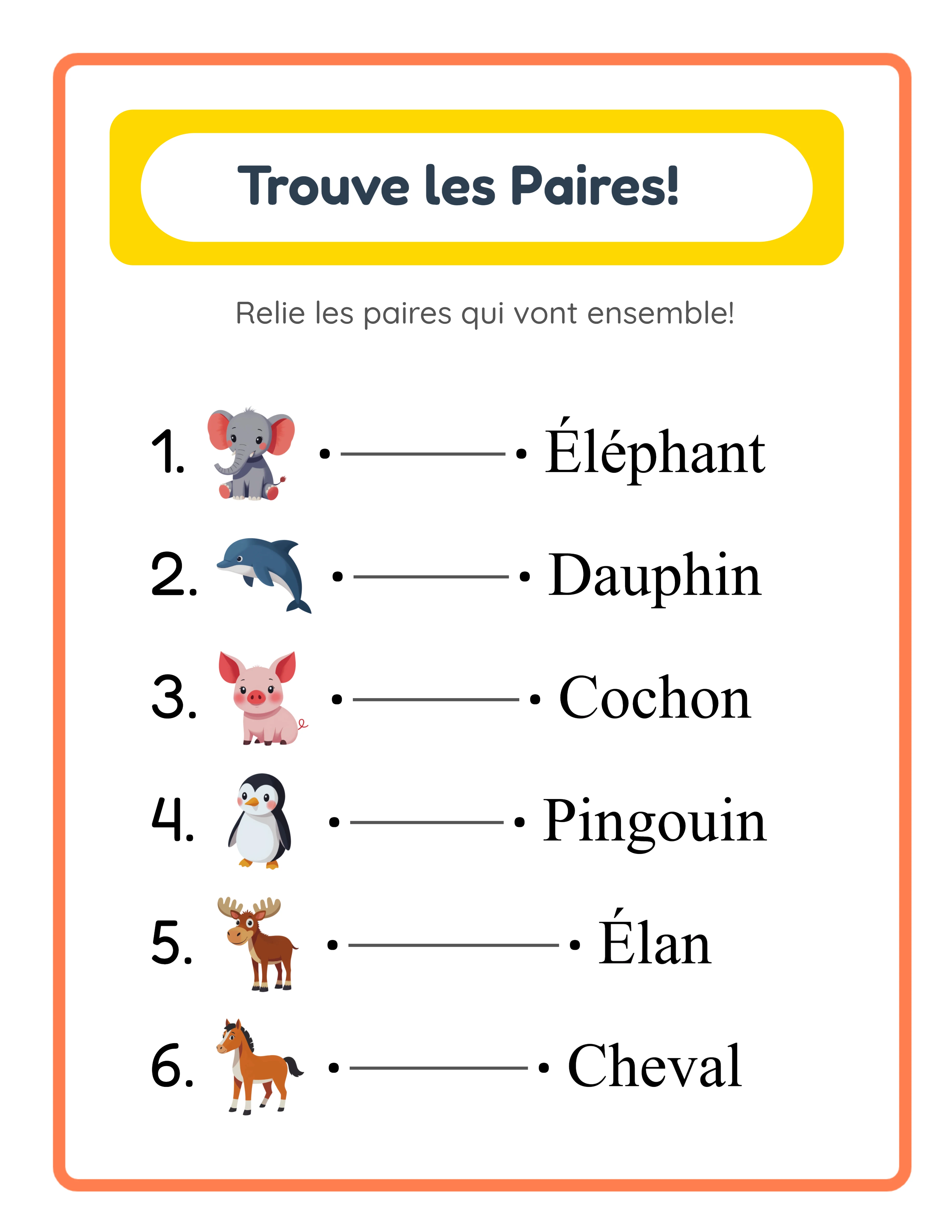Corrigé de fiche d'association avec lignes de liaison horizontales tracées entre les bonnes correspondances pour vérification instantanée