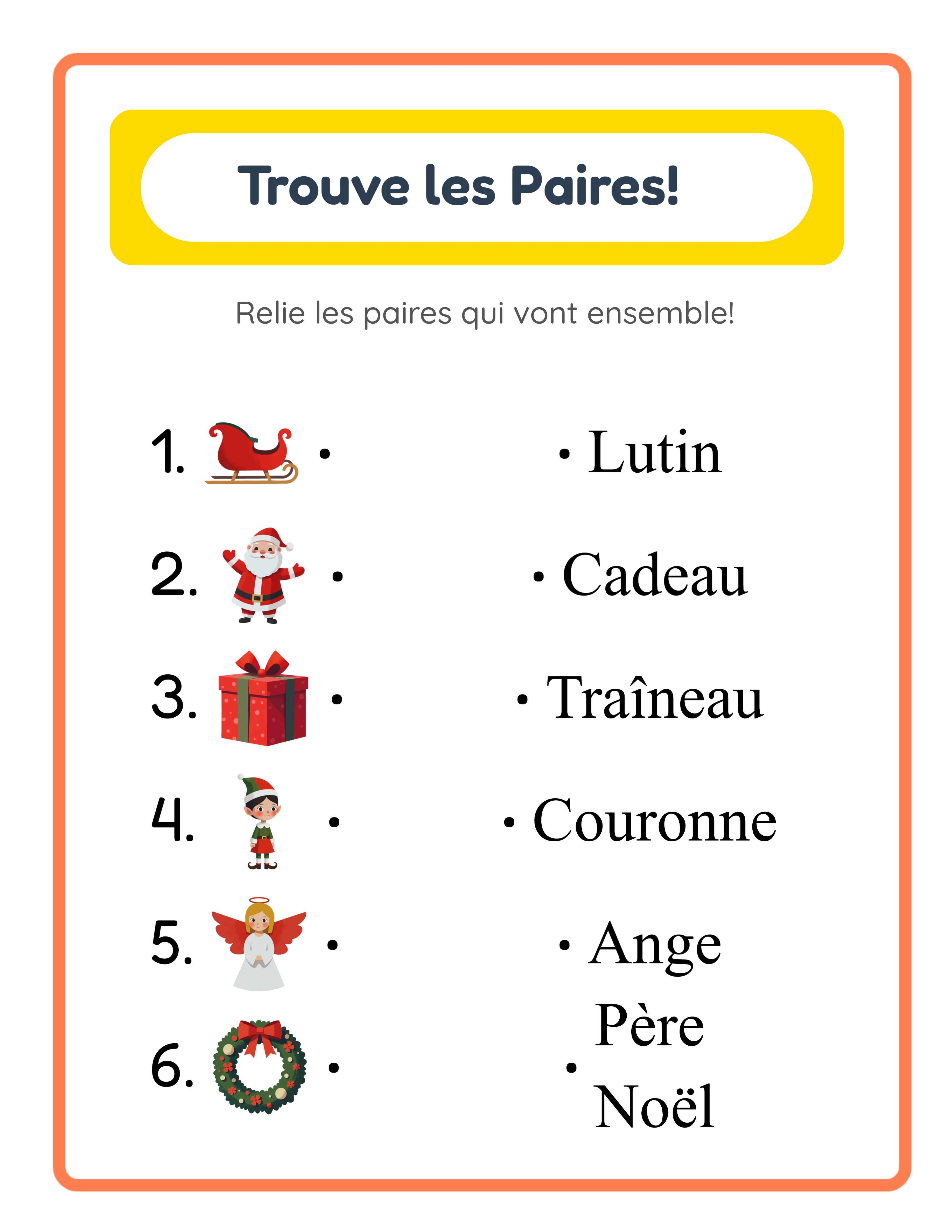 Fiche d'association en vedette — activité de vocabulaire colorée