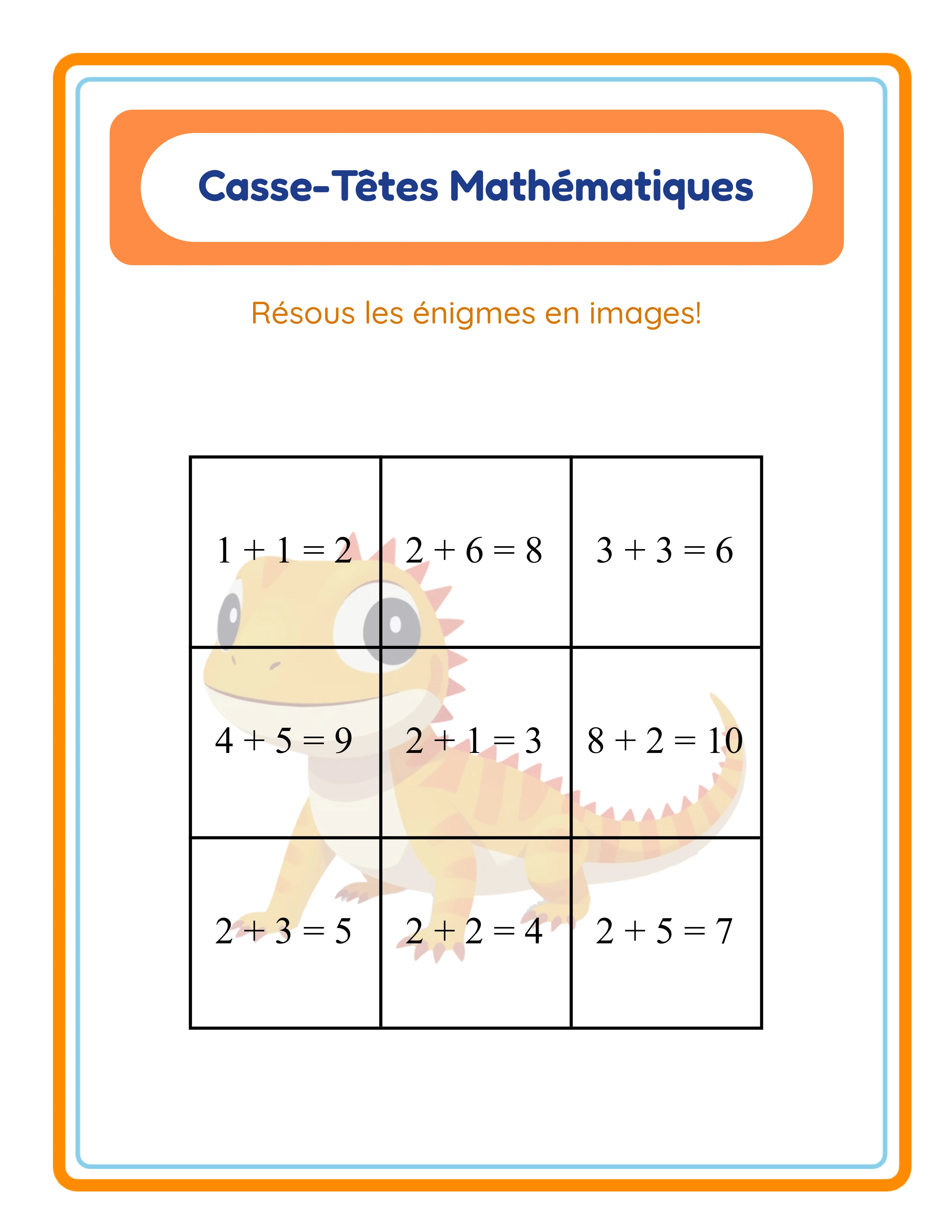 Puzzles d'images par le calcul — Fiche exemple 3