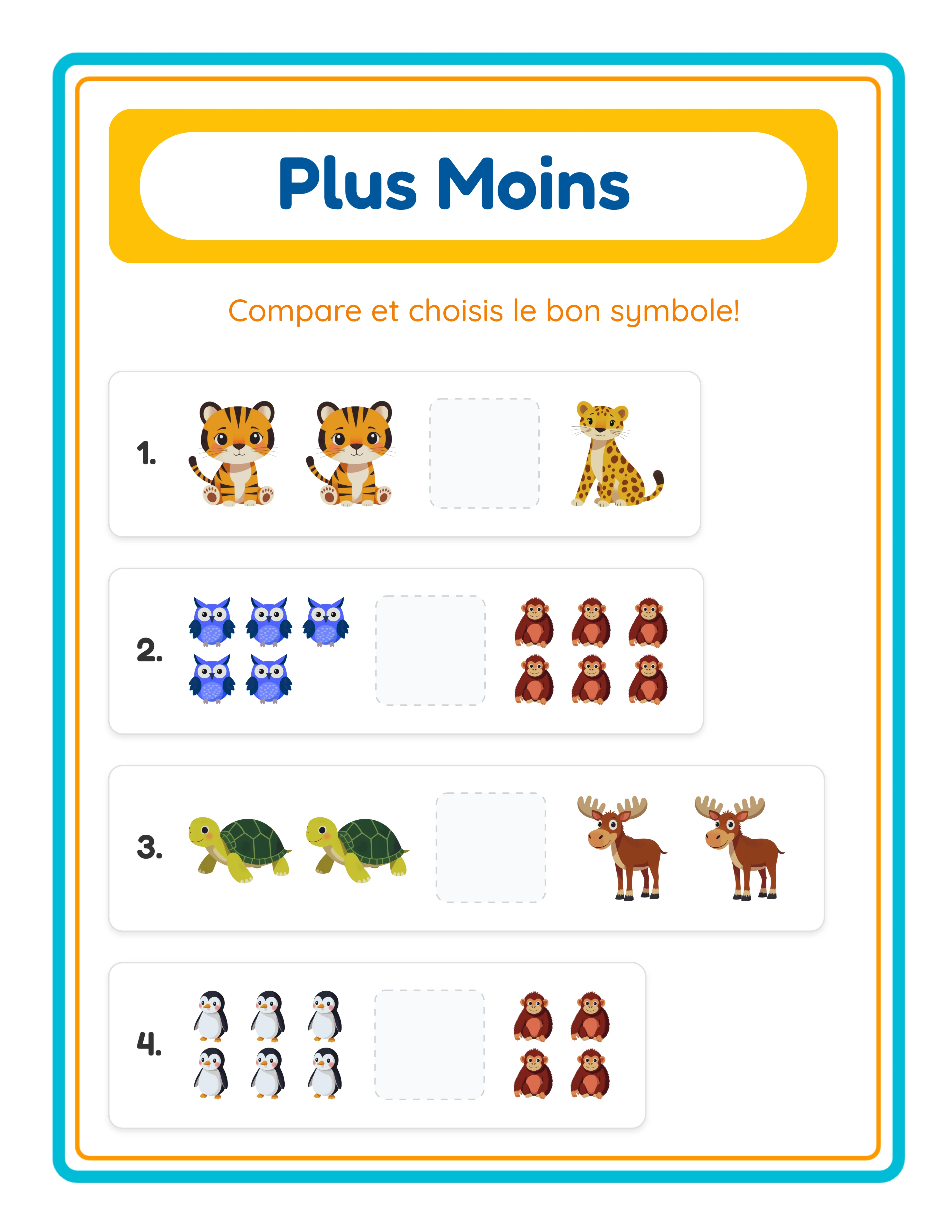 Comparaison visuelle de quantités — Fiche exemple 2