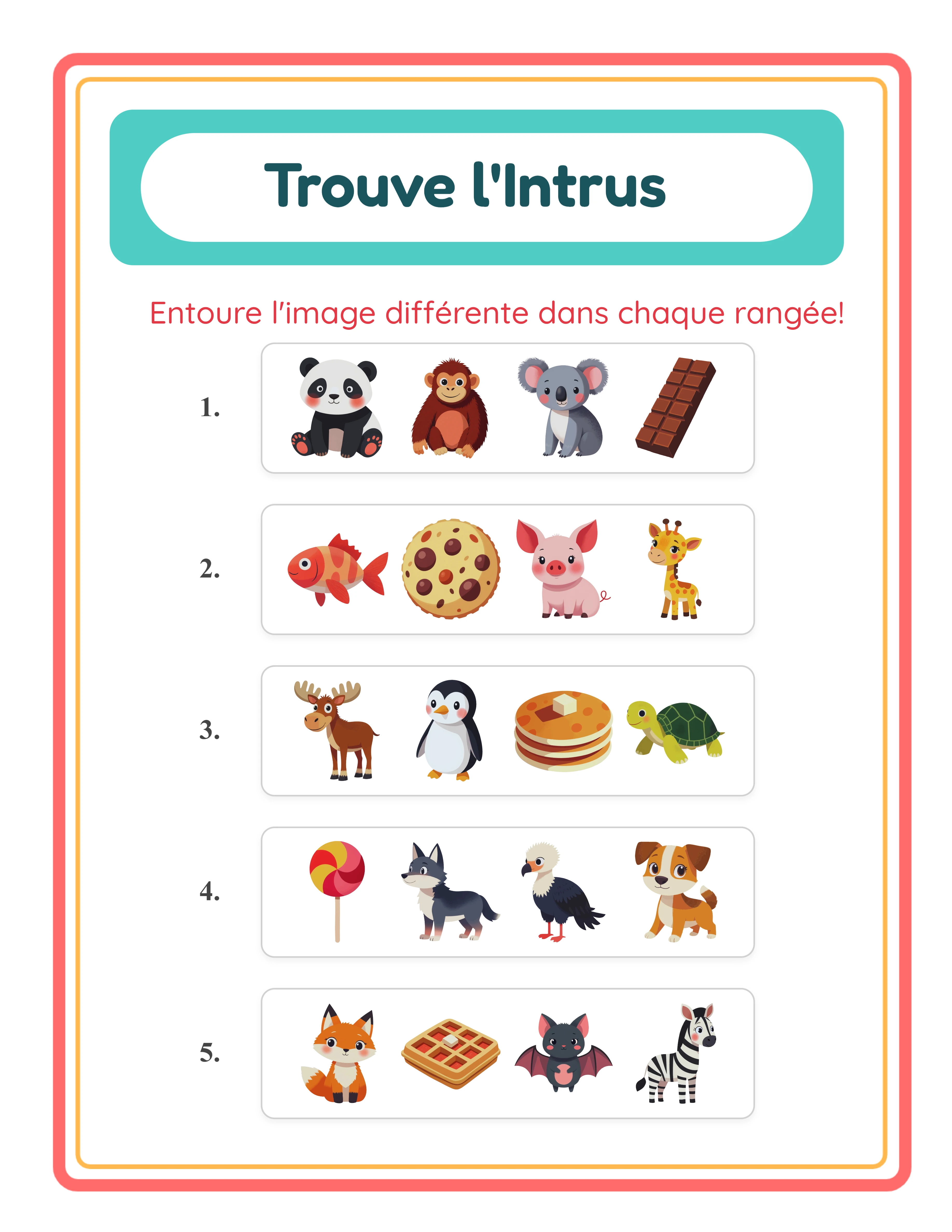 Trouver l'intrus — Fiche exemple 2