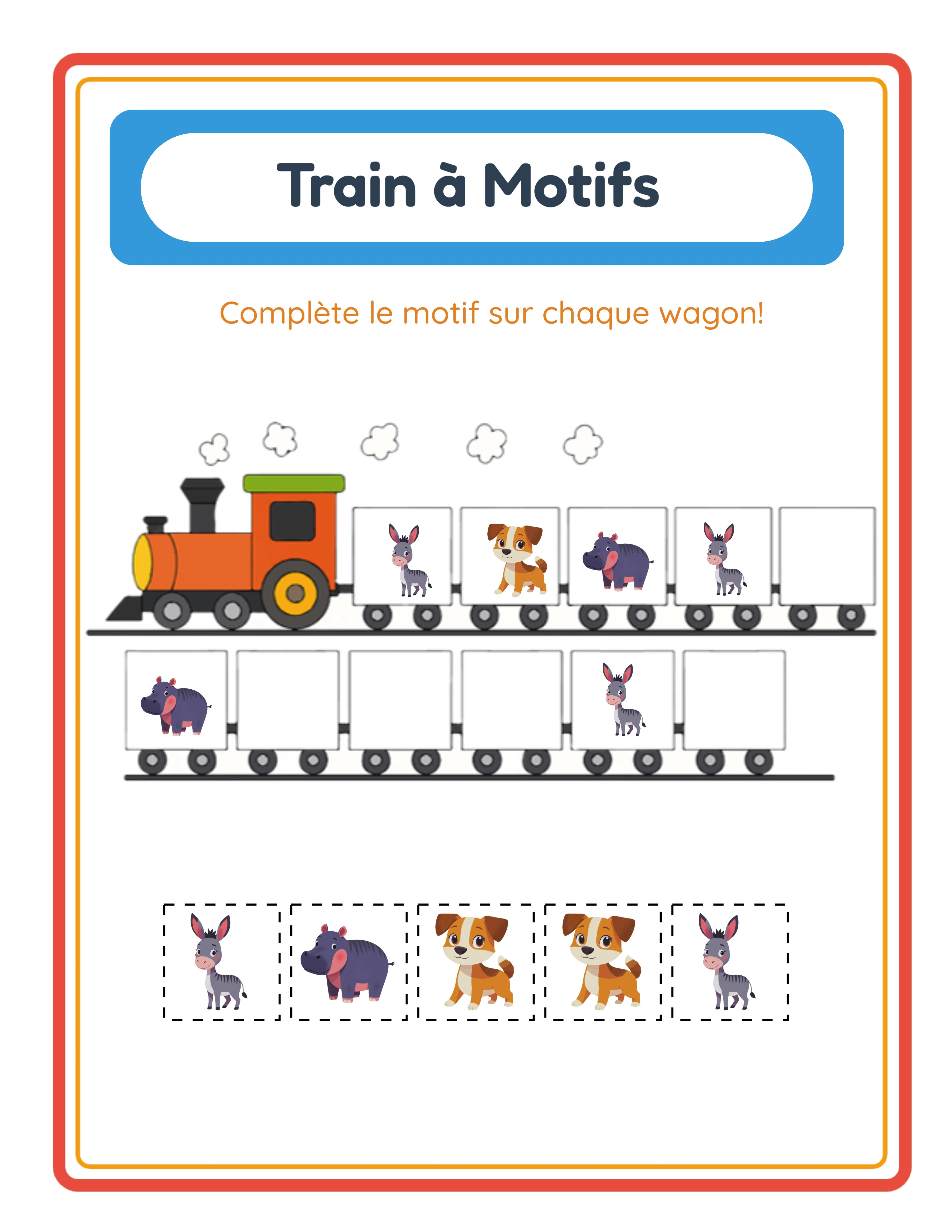 Compléter les motifs sur le train — Fiche en vedette
