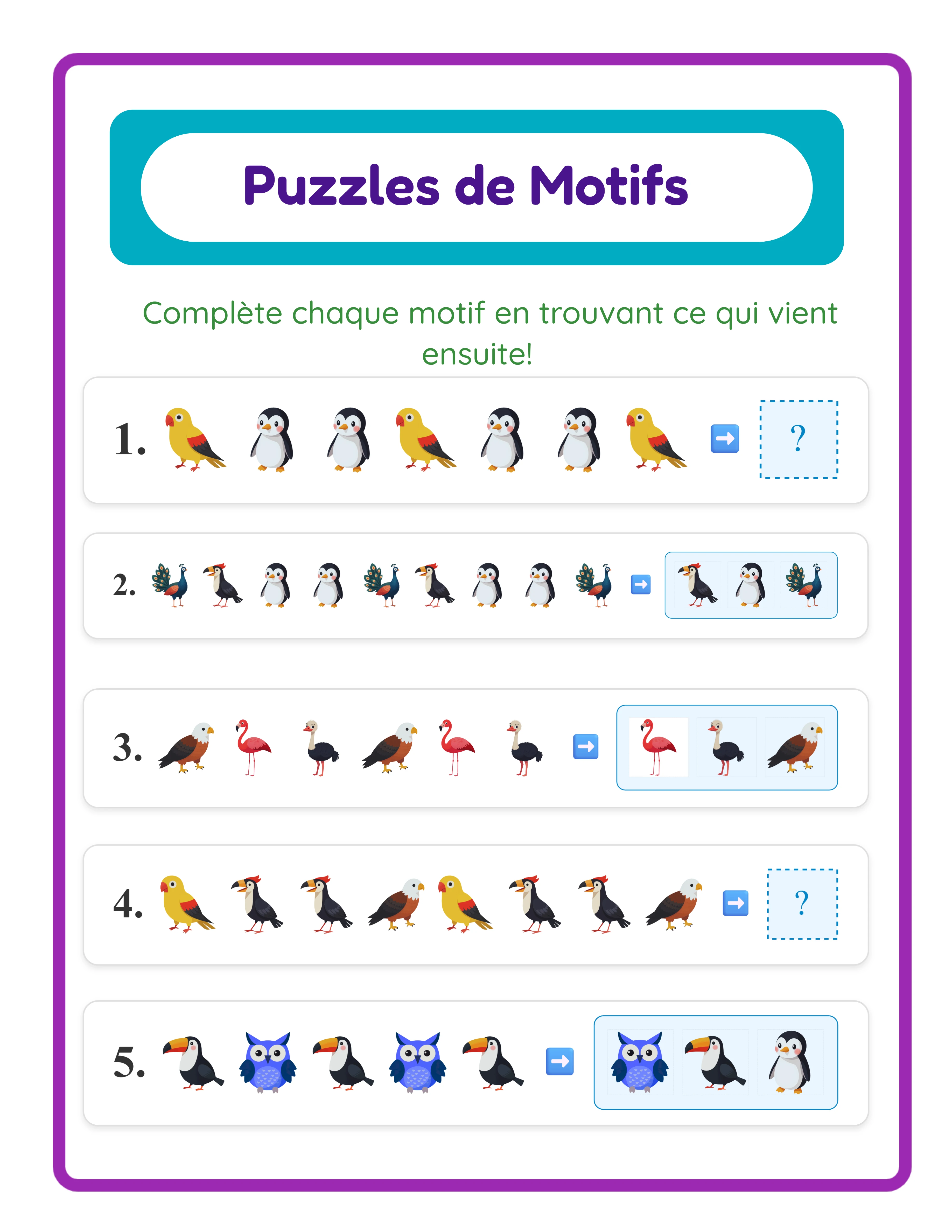 Reconnaître et continuer les motifs — Fiche en vedette