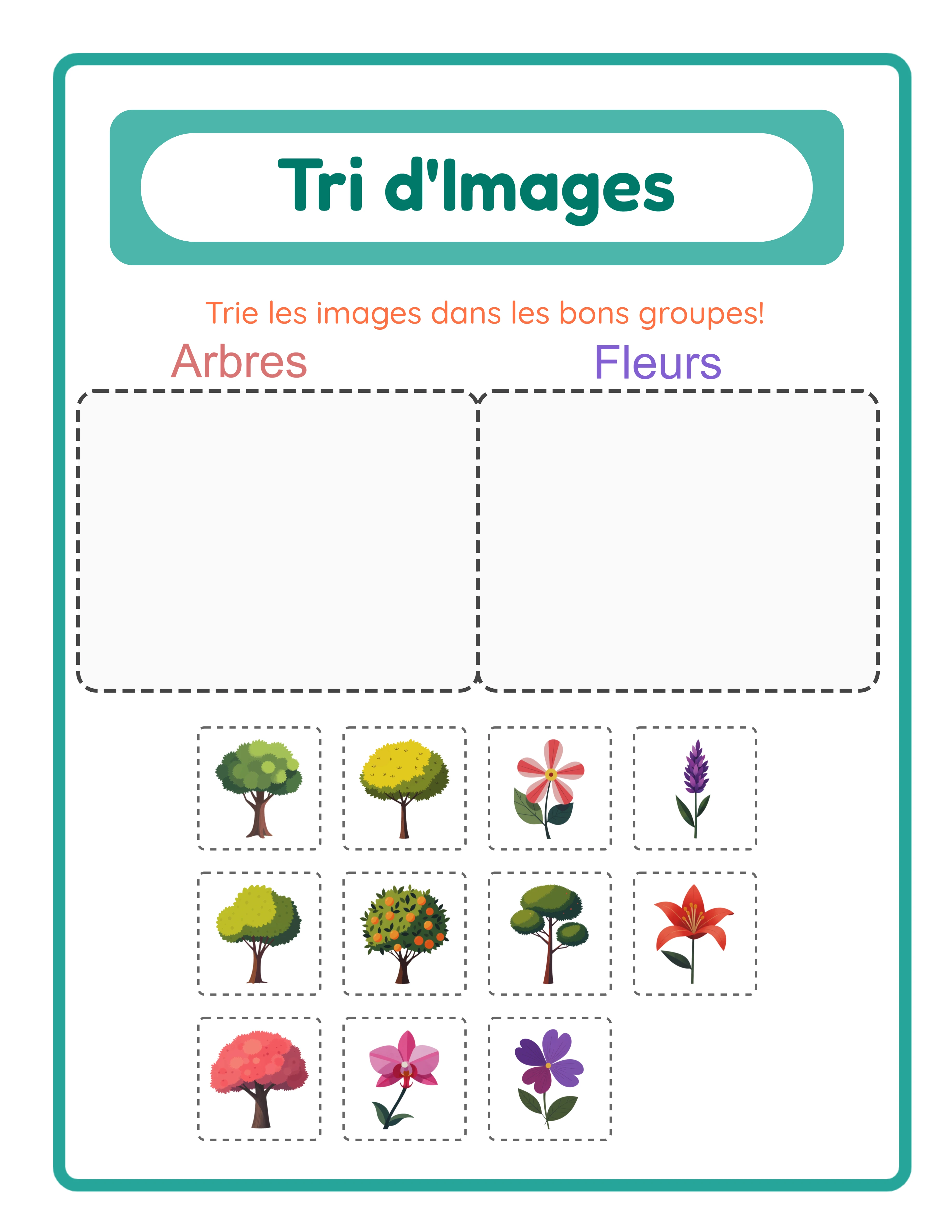Trier les images par catégories — Fiche exemple 2