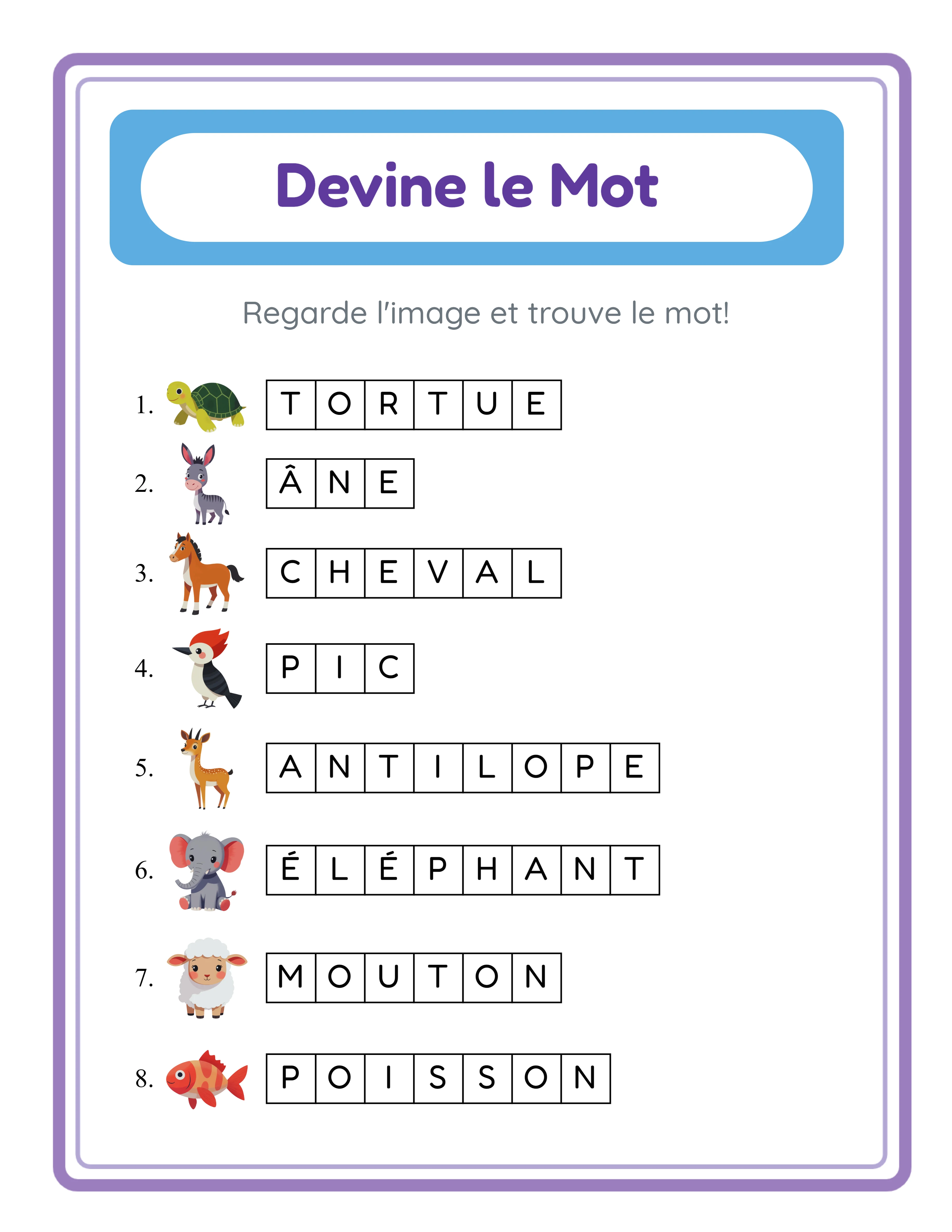 Corrigé du mot à deviner