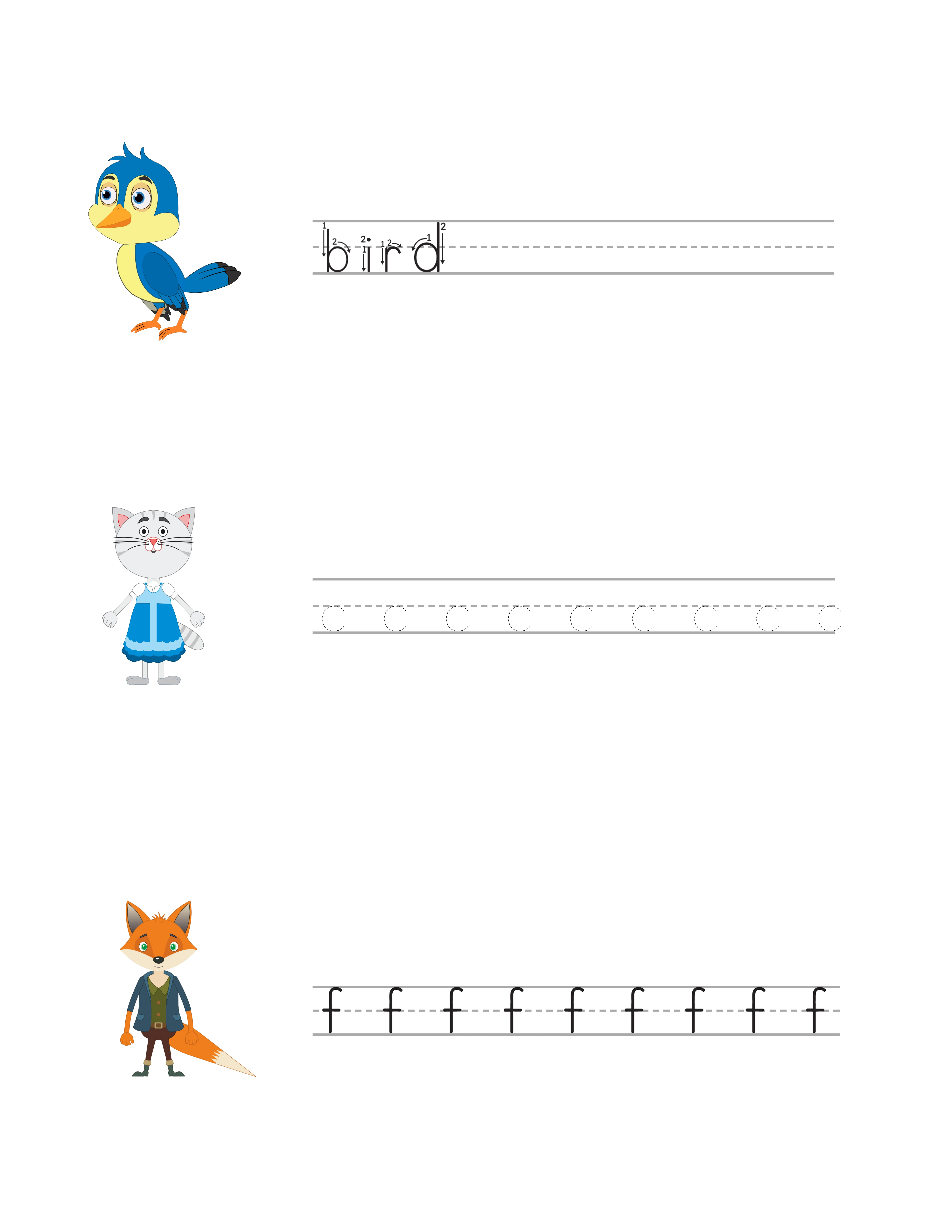 Pratique d'écriture des premières lettres