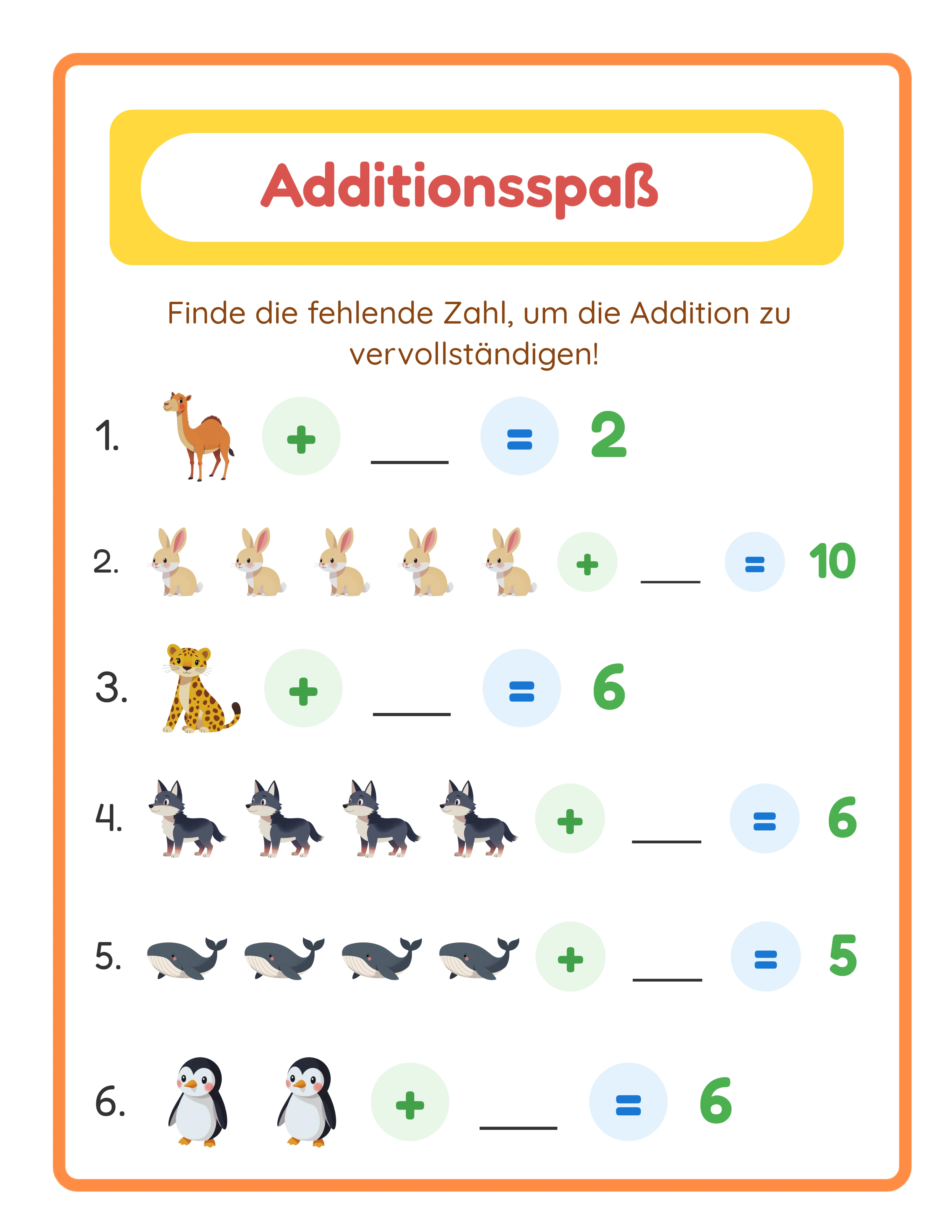 Bildbasierte Additionsübung — Arbeitsblatt Beispiel 3
