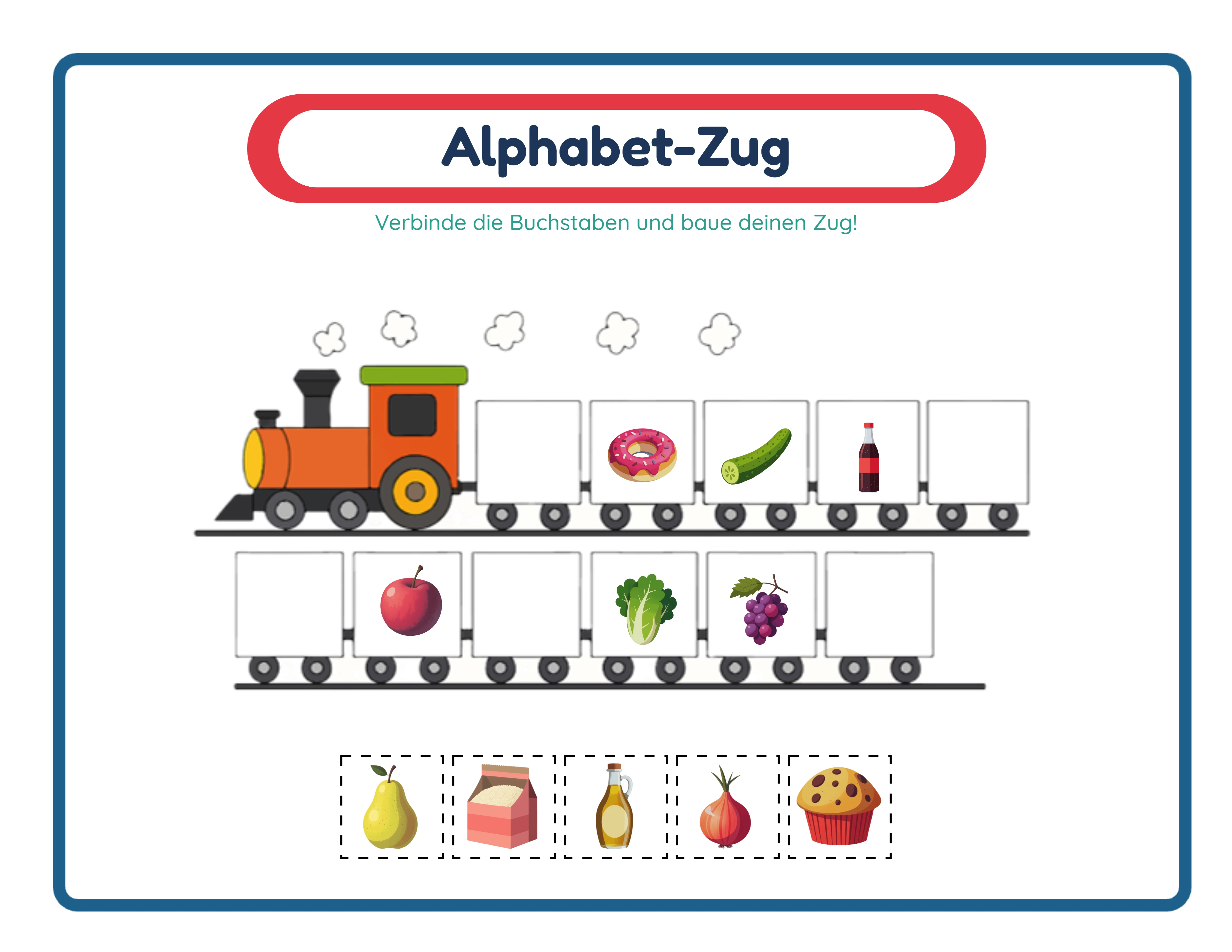 Alphabet-Zug Arbeitsblatt Beispiel 2