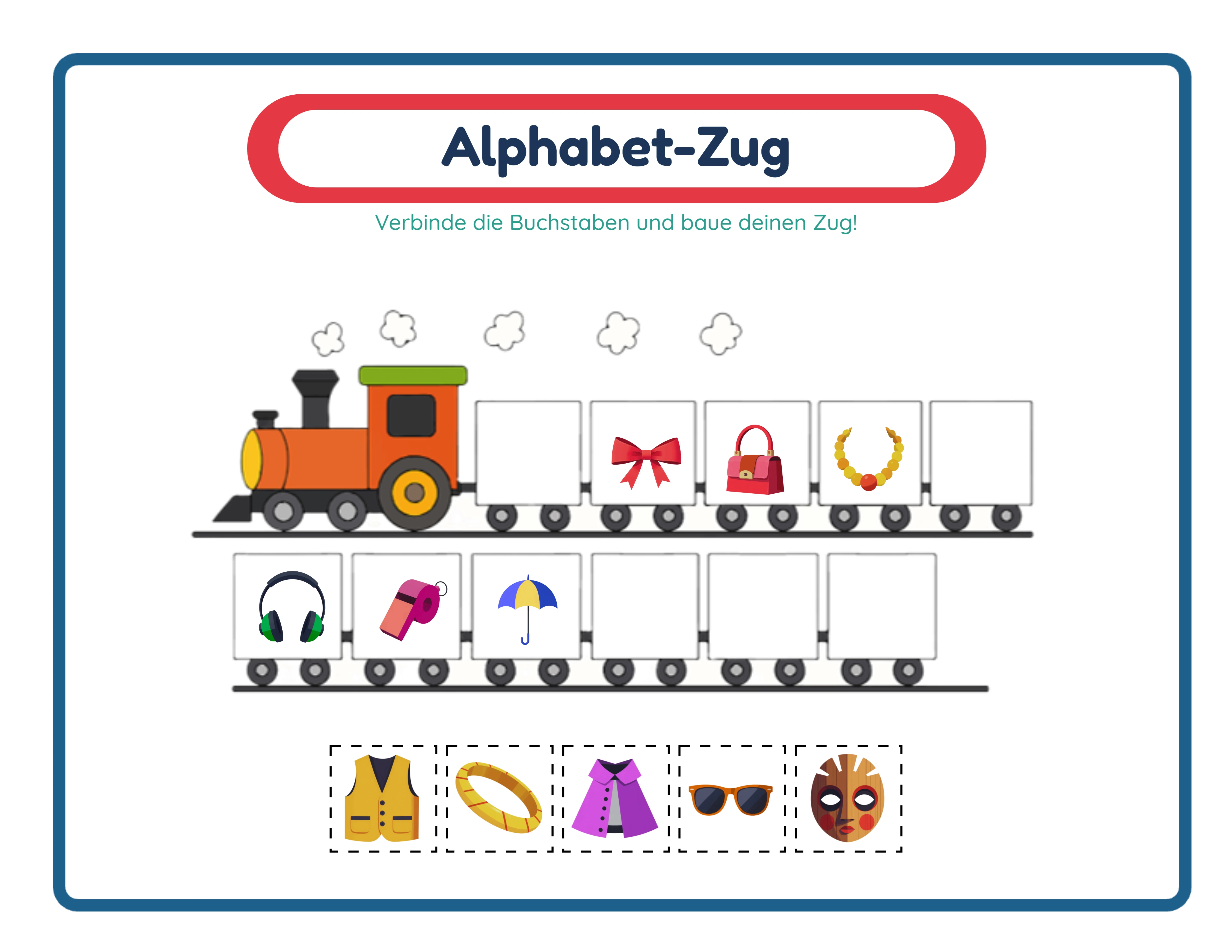 Professionelles Alphabet-Zug-Arbeitsblatt