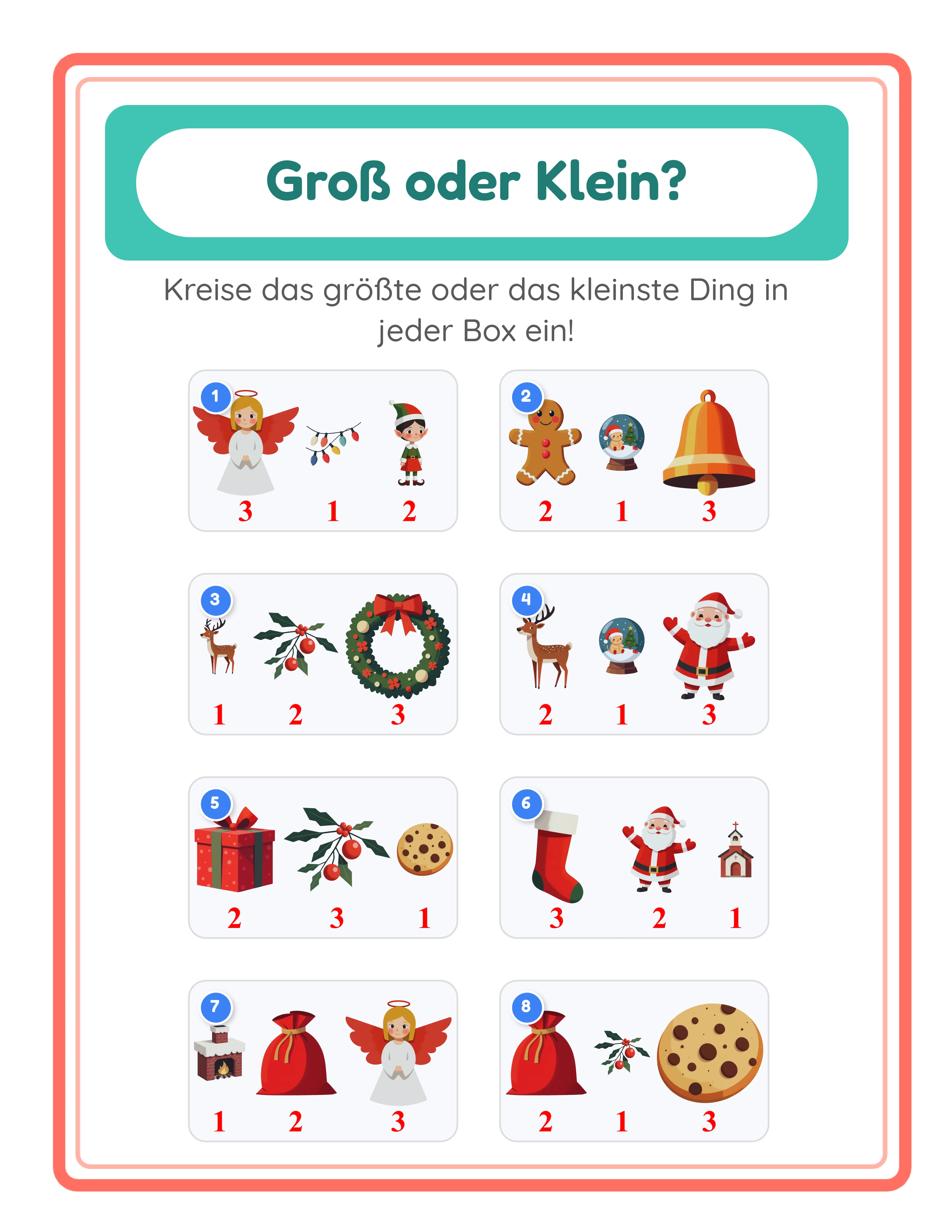 Groß und Klein — verschiedene Bilder vergleichen